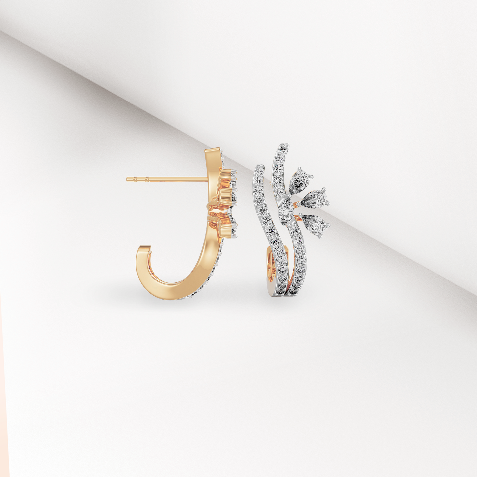 Sparkling Diamond Earrings Prsopective View