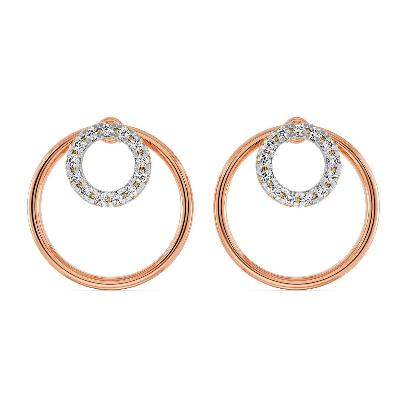 Round in Round Lab Grown Diamond Earrings