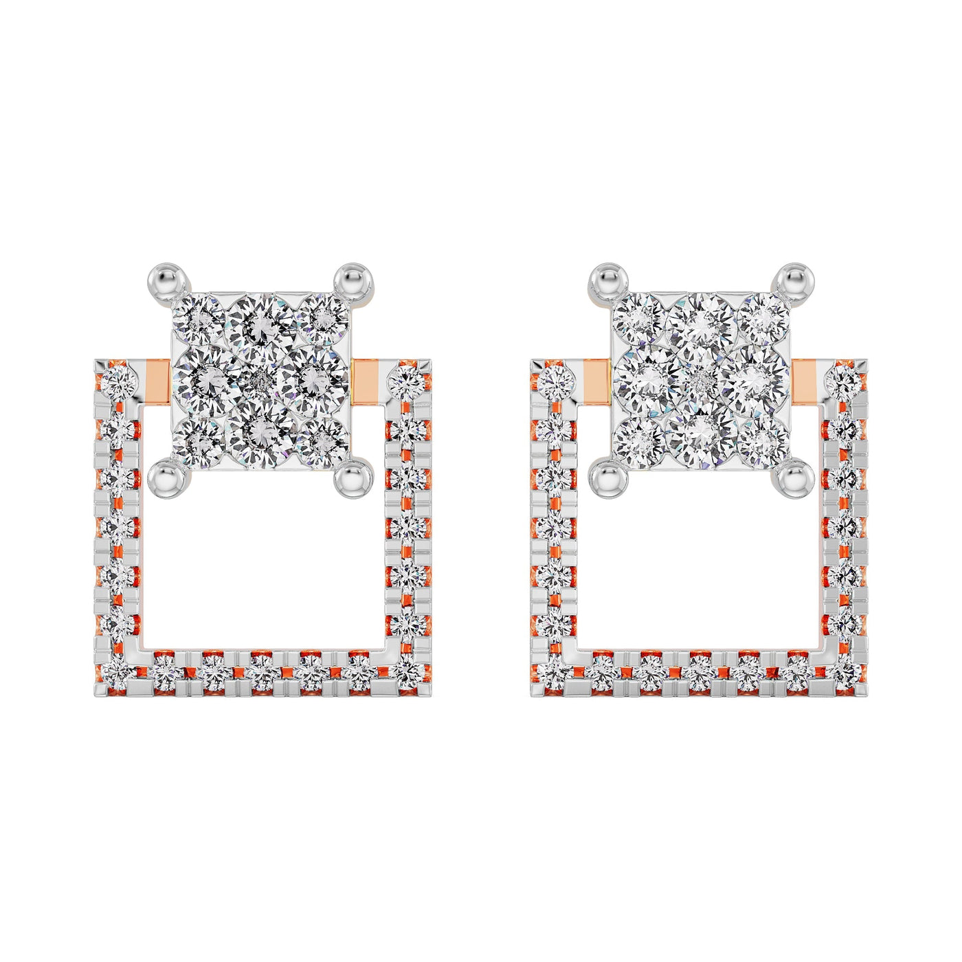 Timeless Square Lab Grown Diamond Earrings 9KT