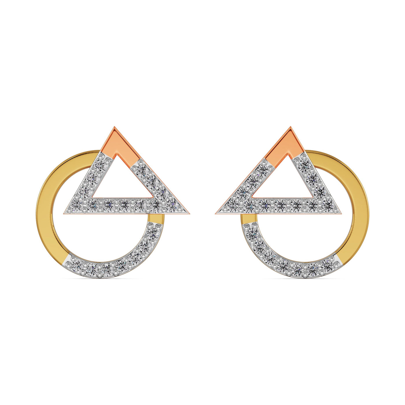 Modern Lab Grown Diamond Duo Earrings