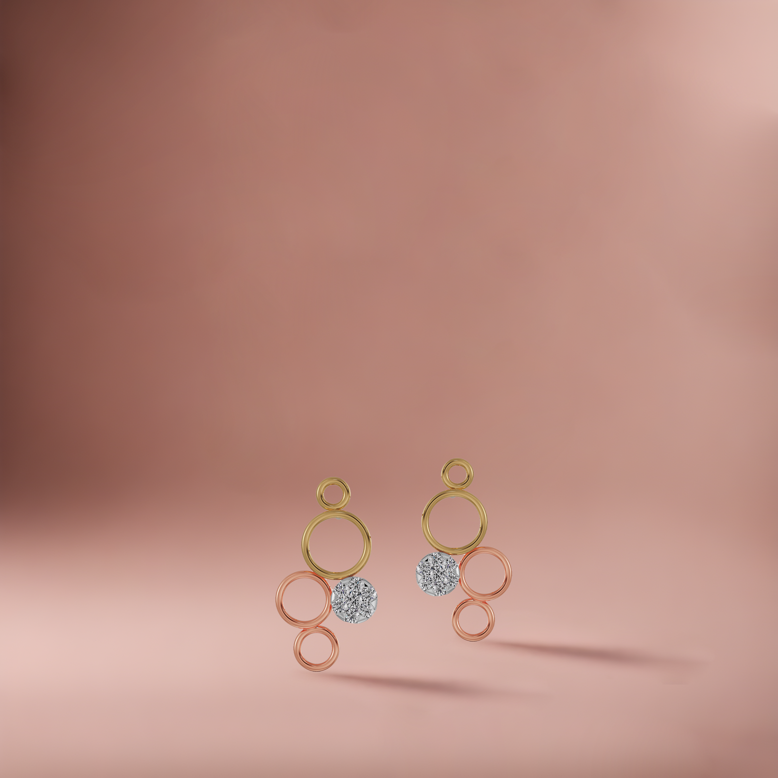 Fivefold Sparkle Diamond Earrings Prospective View
