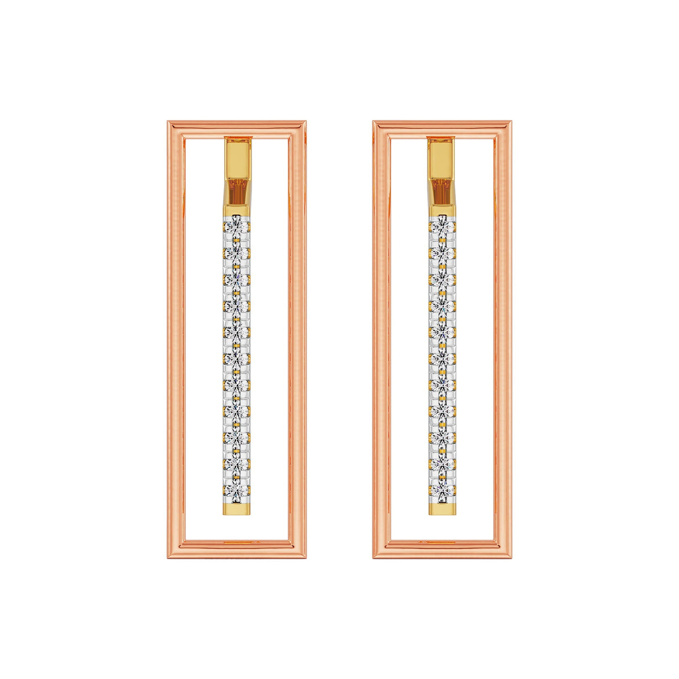 Vertical Bar Lab Grown Diamond Earrings 9KT