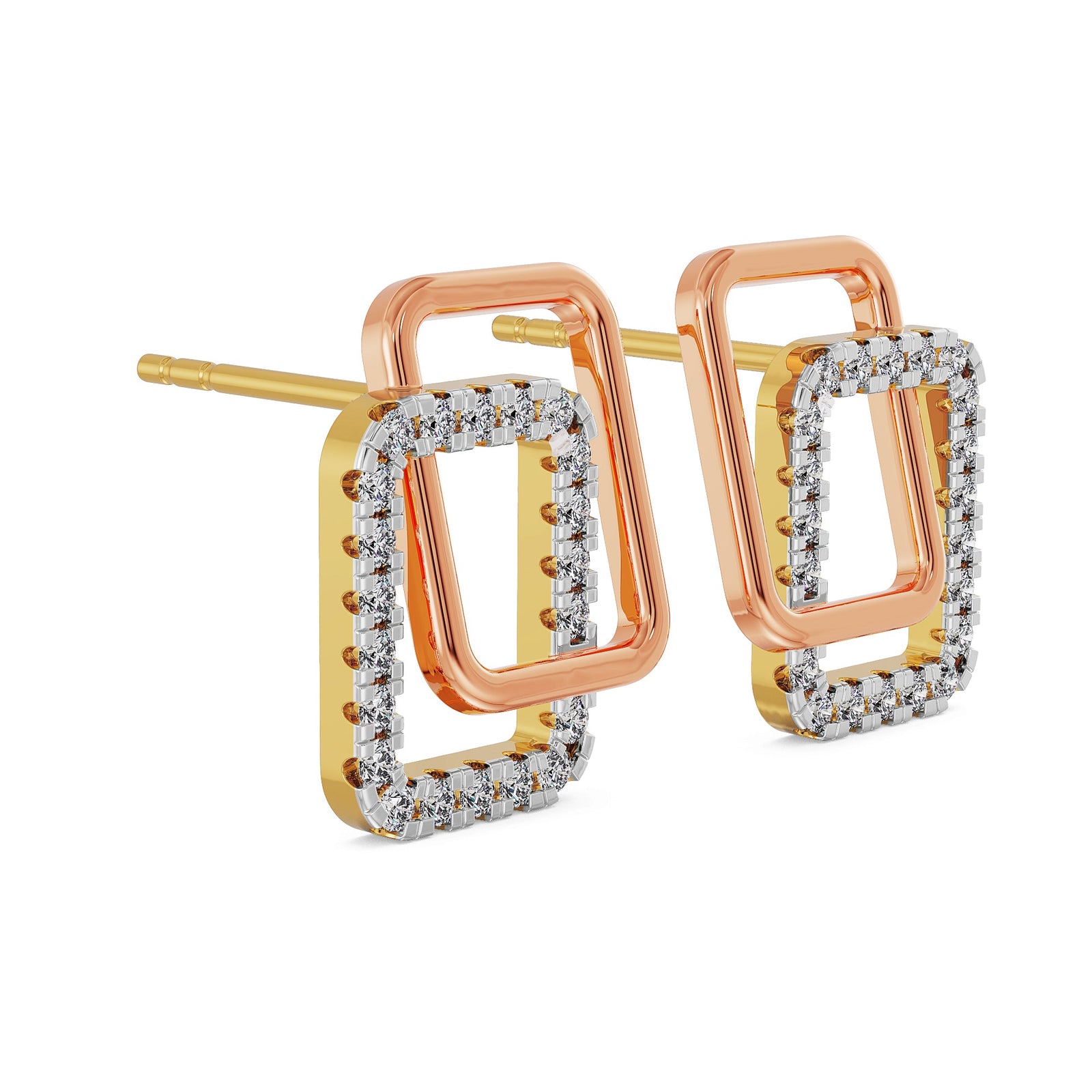 Cubic Diamond Earrings Side View