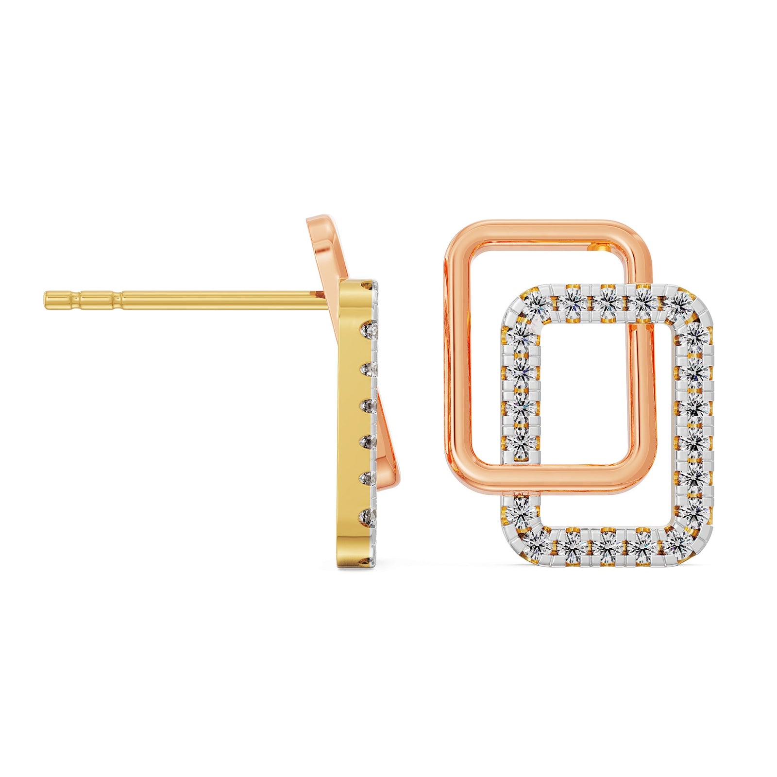 Cubic Diamond Earrings Prospective View