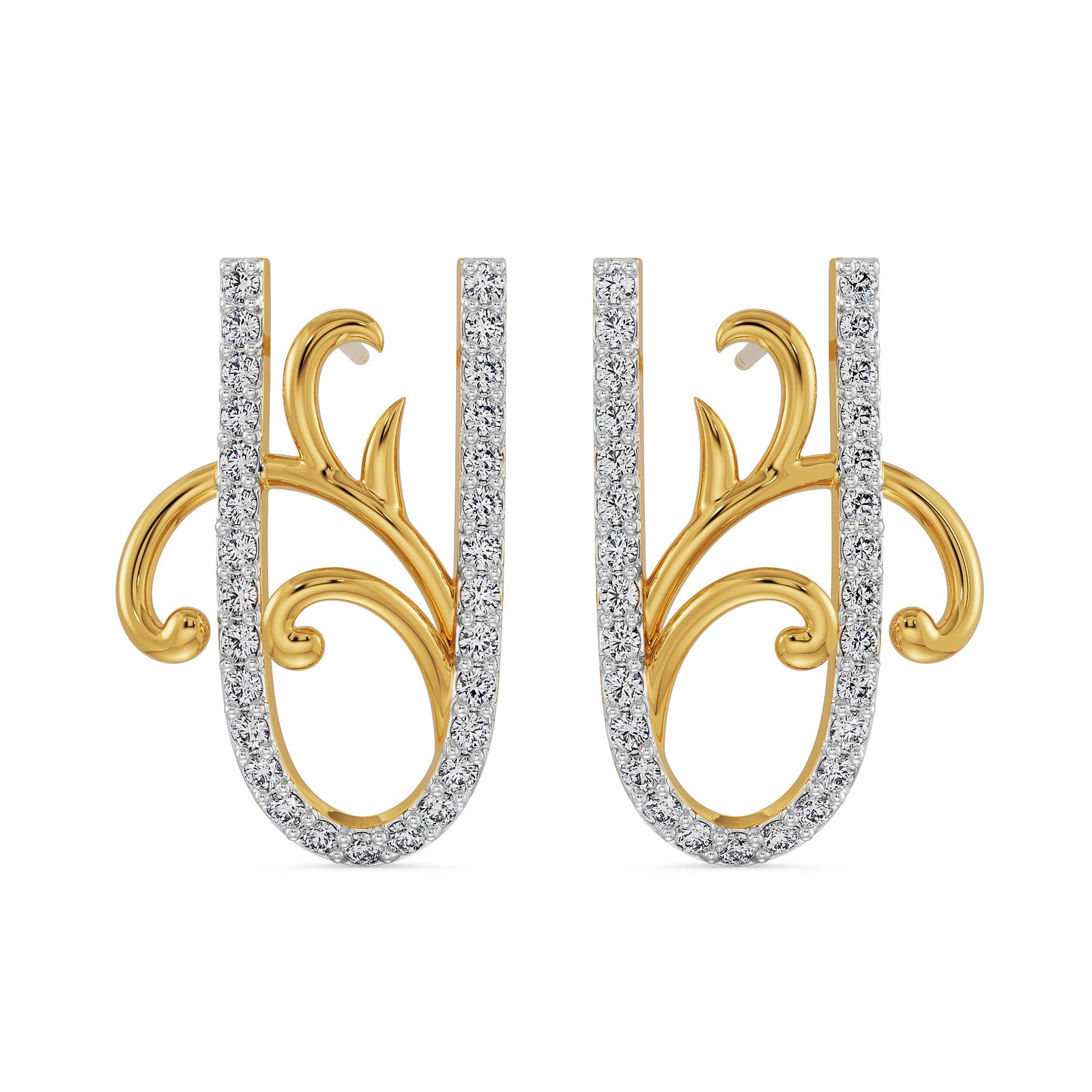 U Fusion Diamond Earrings Front View