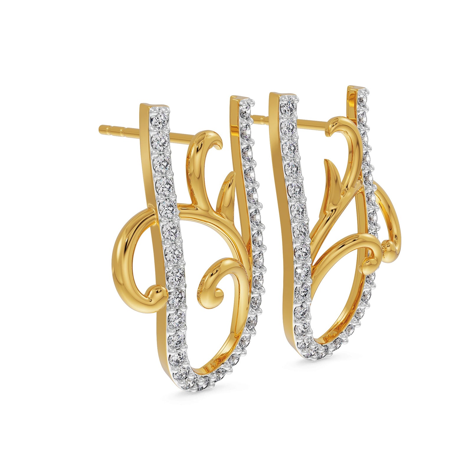U Fusion Diamond Earrings Left view