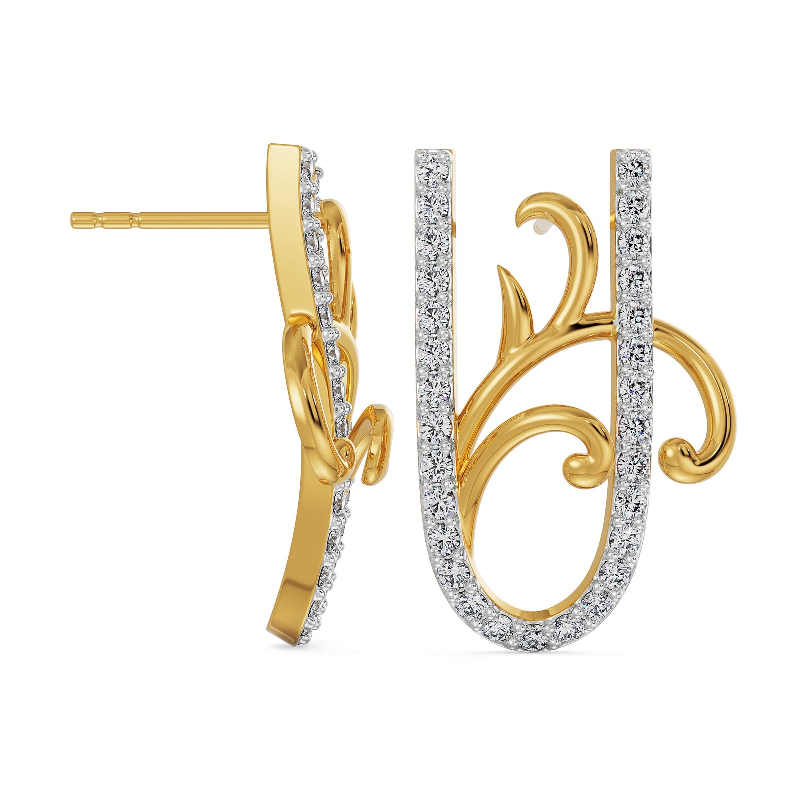 U Fusion Diamond Earrings Prospective View
