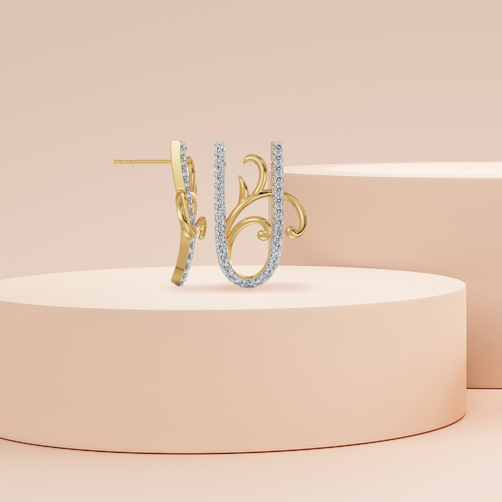 U Fusion Diamond Earrings Prospective View
