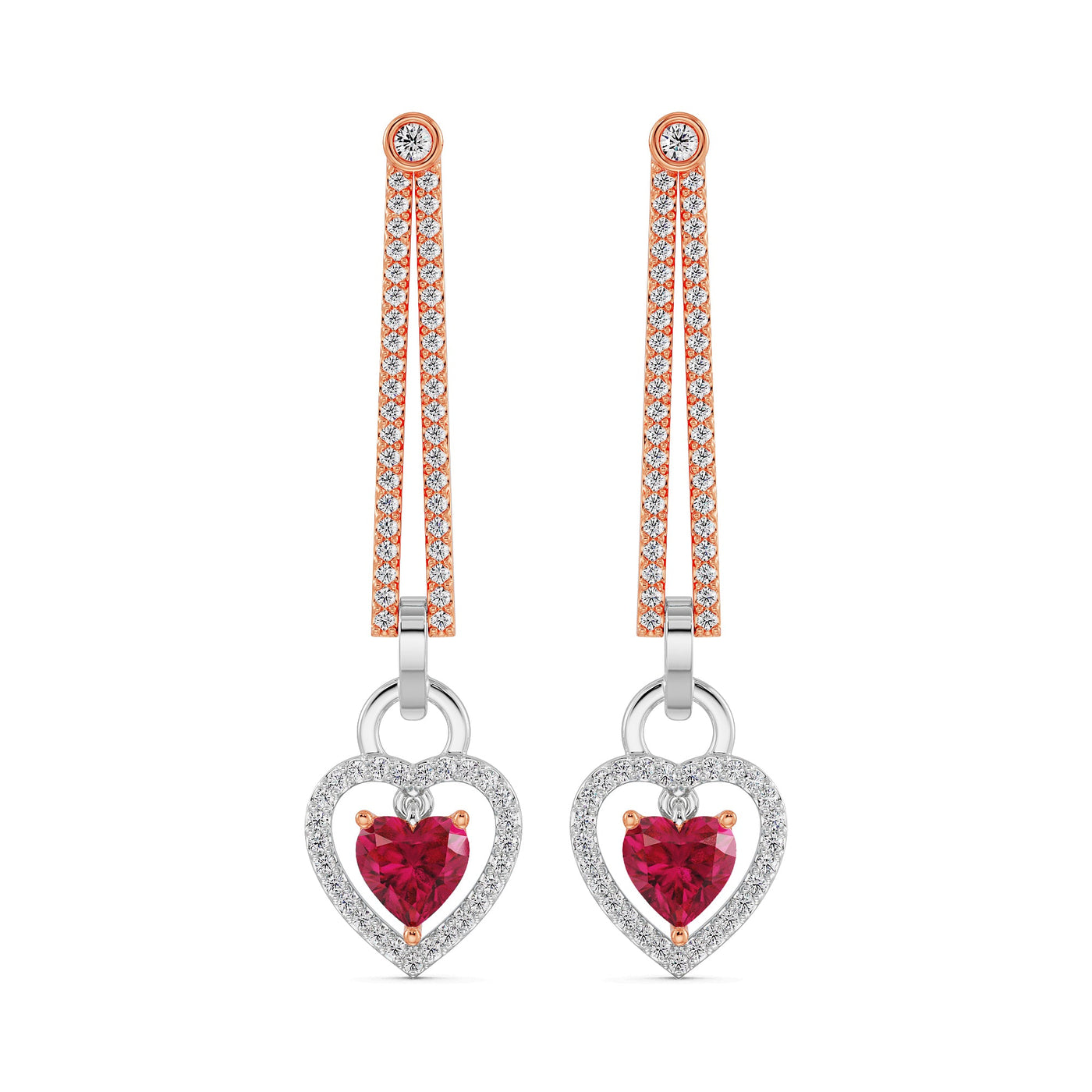 Lab Grown Diamond Drop Heart Earrings