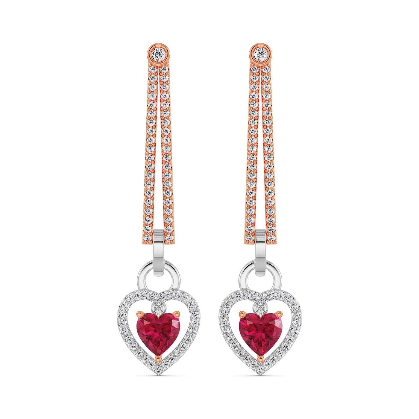 Lab Grown Diamond Drop Heart Earrings 9KT