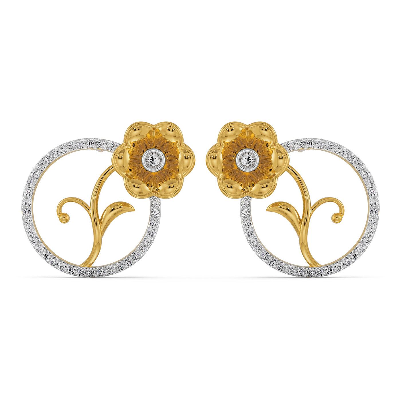 Lab Grown Diamond Blossom Earrings