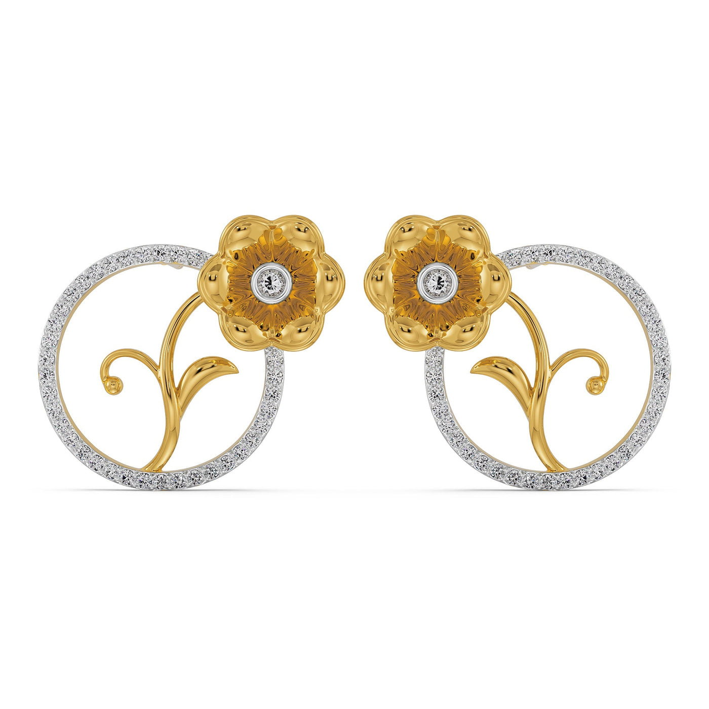 Lab Grown Diamond Blossom Earrings 9KT
