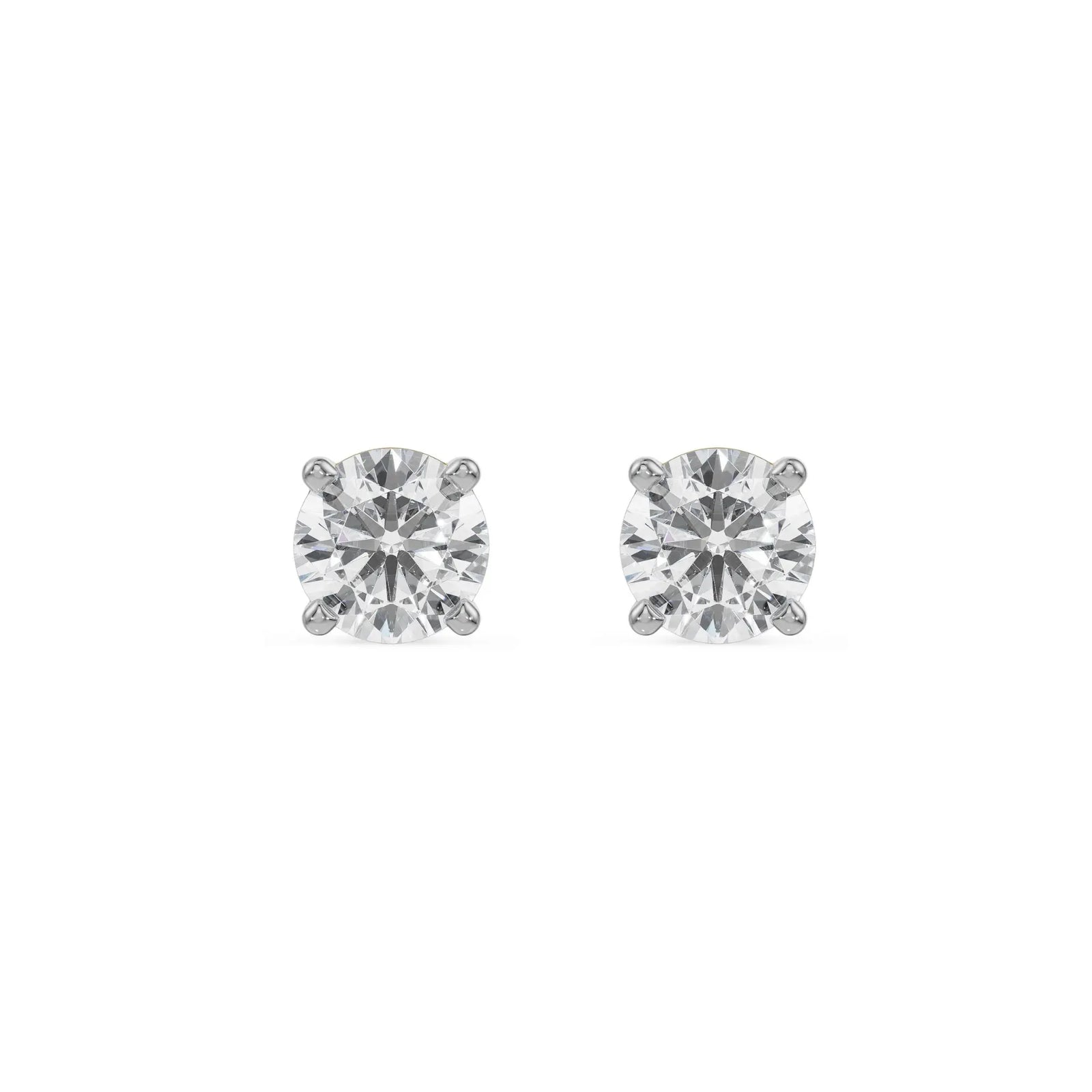 0.25 CT Diamond Solitaire Studs Front View