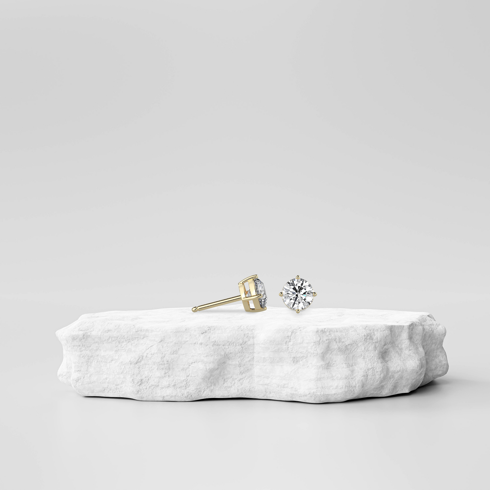 0.25 CT Diamond Solitaire Studs Prospective View