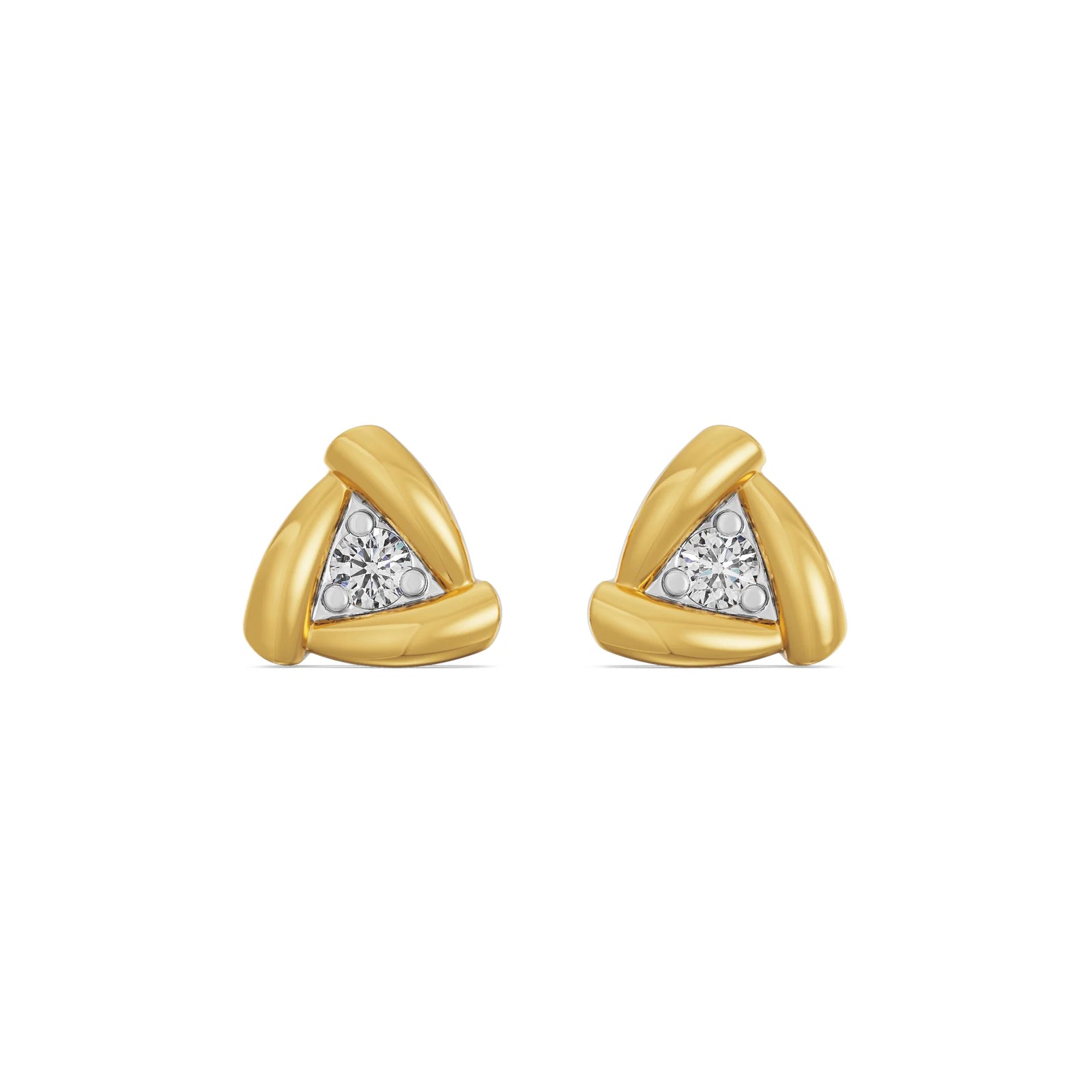 Triangle Diamond Studs Front View