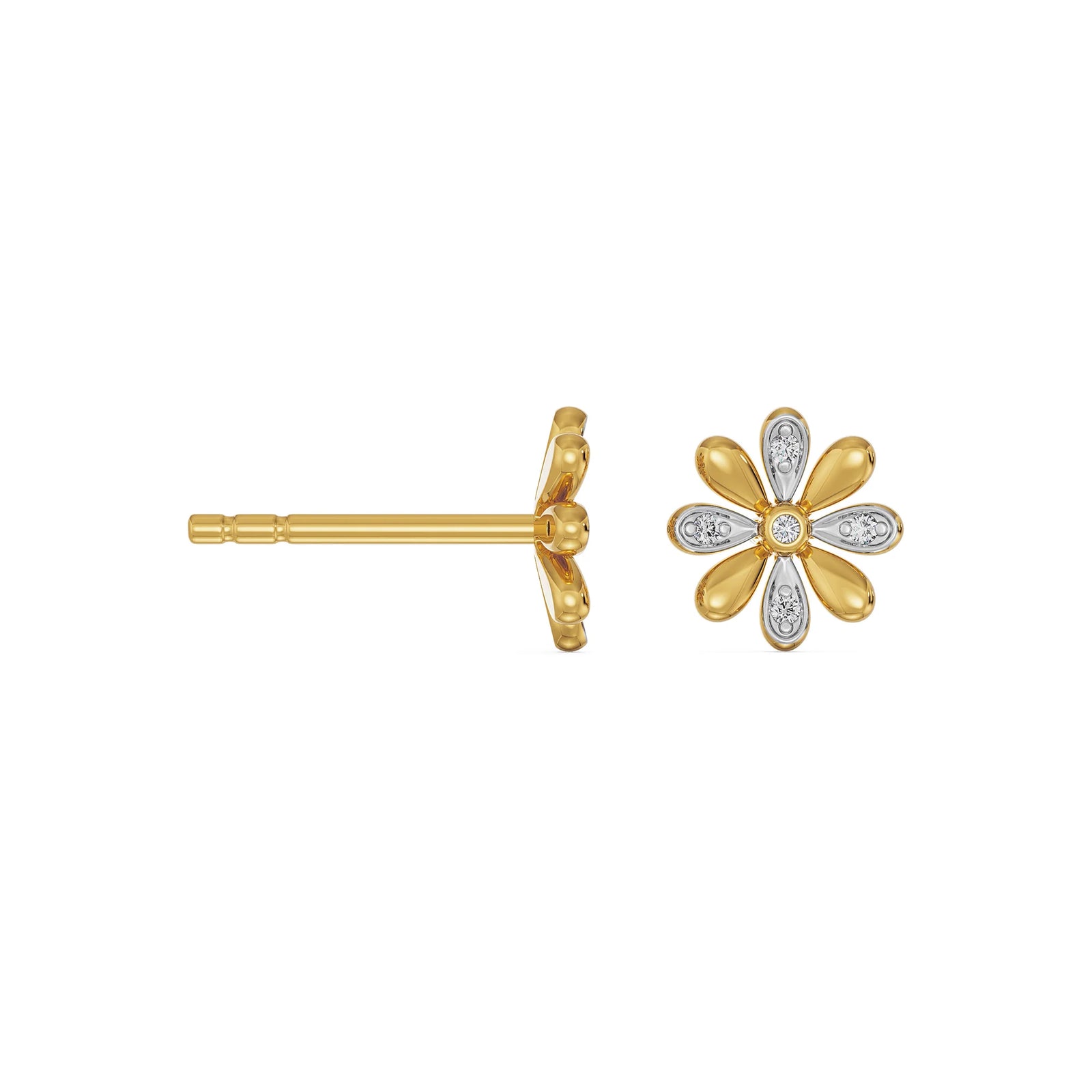 Floral Diamond Studs Prospective View