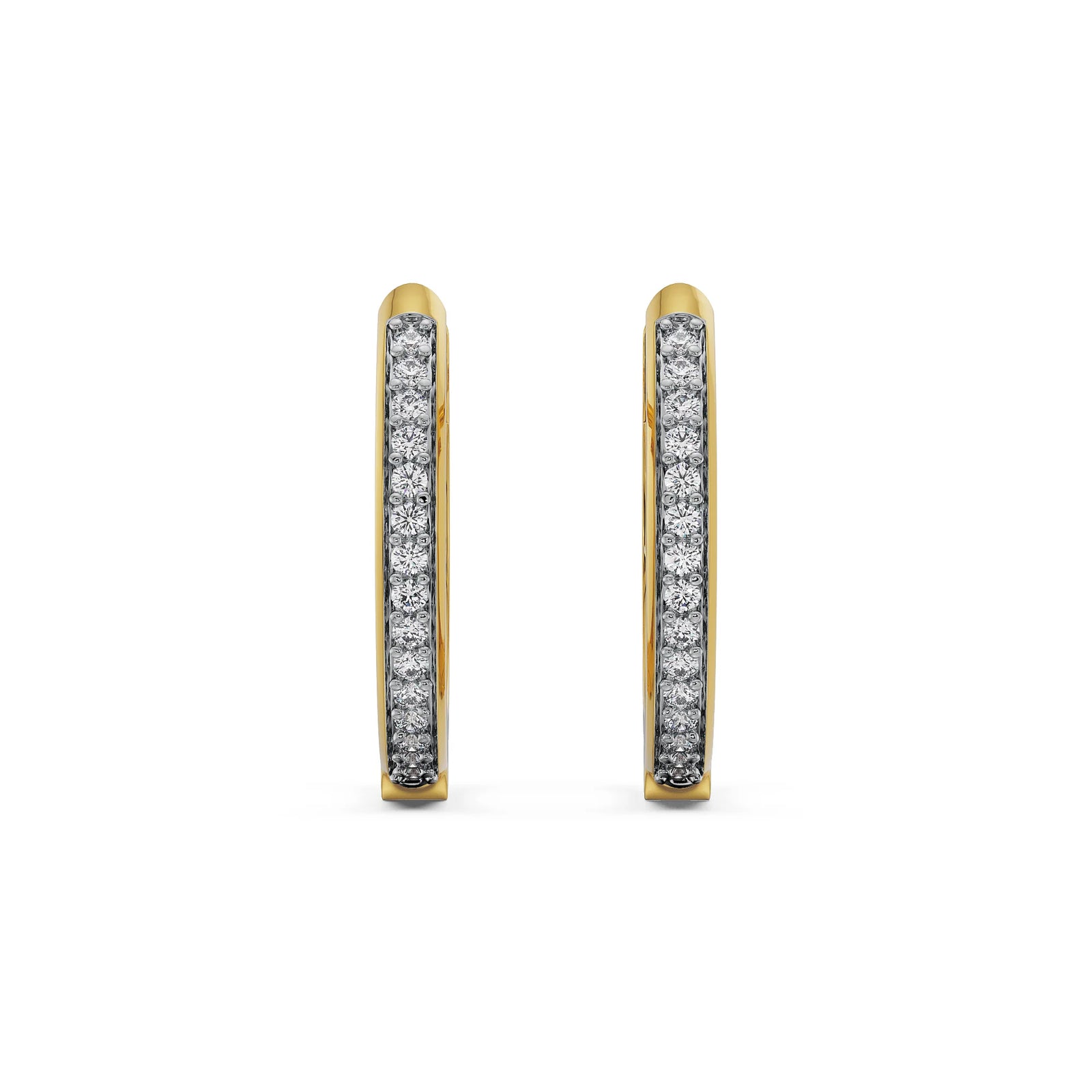 Round Diamond Hoops Front View