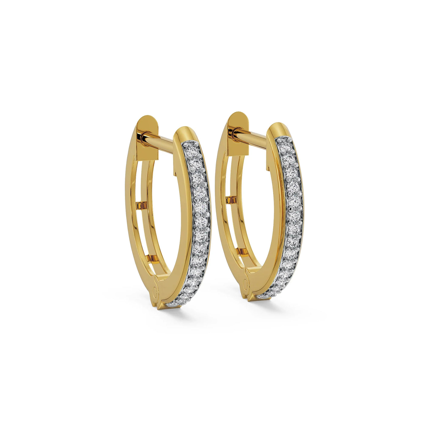 Round Lab Grown Diamond Hoops 9KT