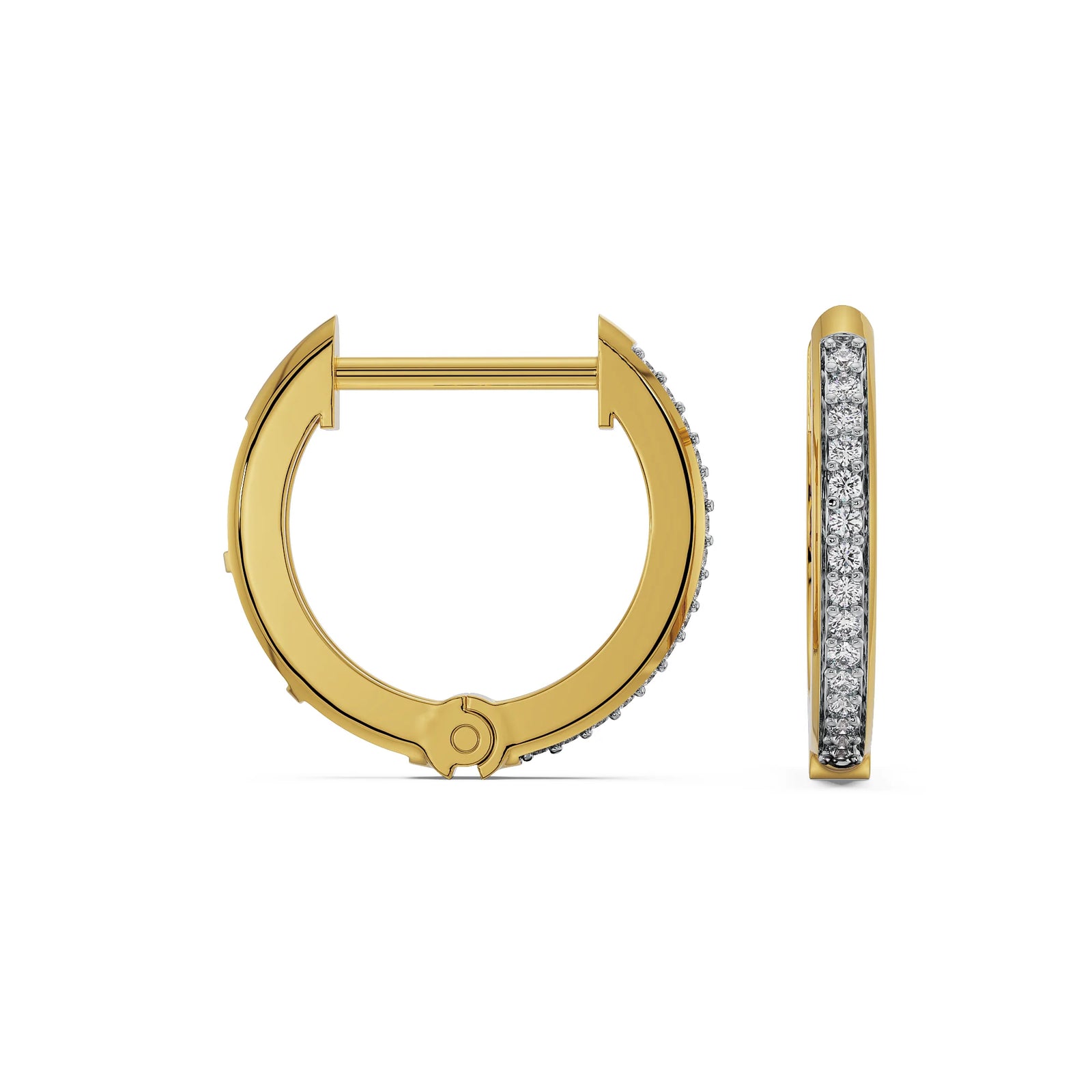 Round Diamond Hoops Prospective View
