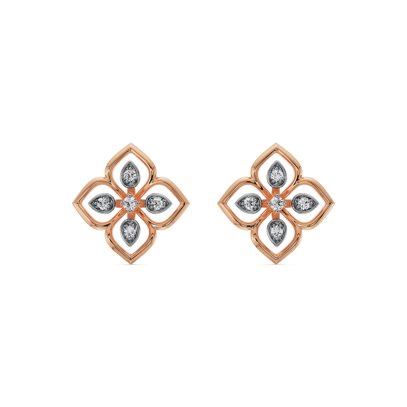 Brilliant Lab Grown Diamond Floral Studs
