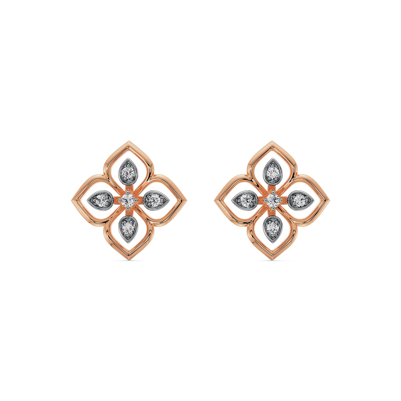 Brilliant Lab Grown Diamond Floral Studs 9KT