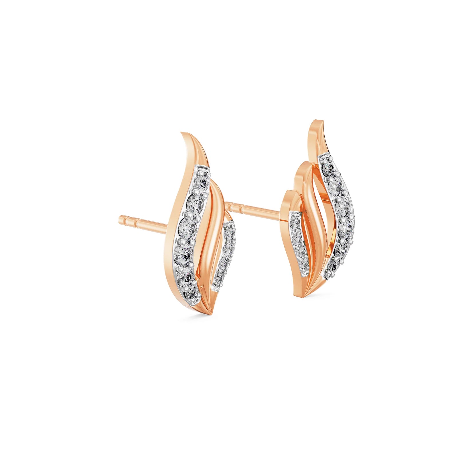 Leafy Splendor Diamond Earrings Side View