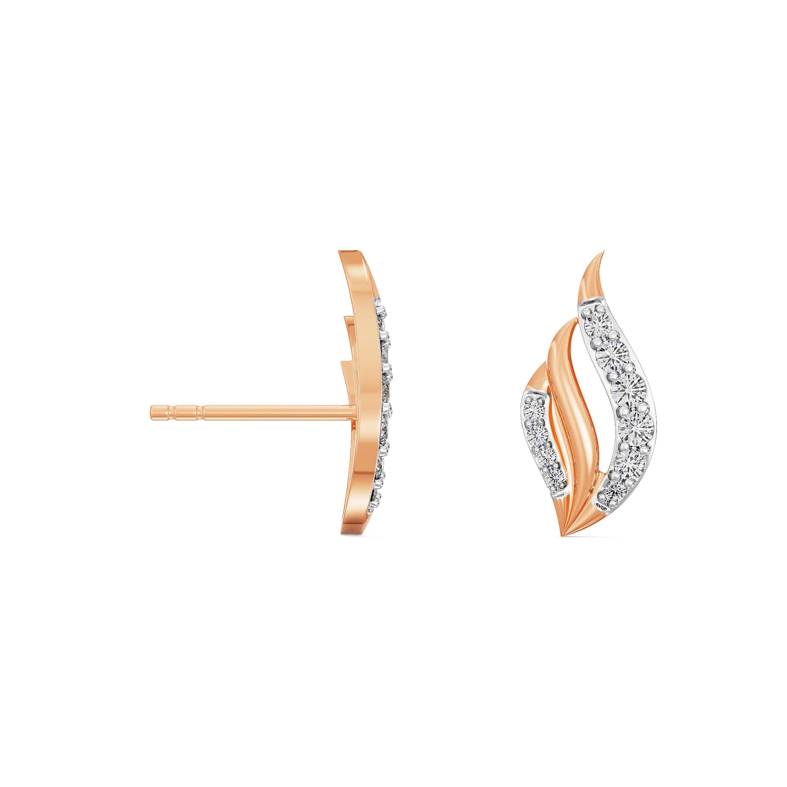 Leafy Splendor Diamond Earrings Prospective View