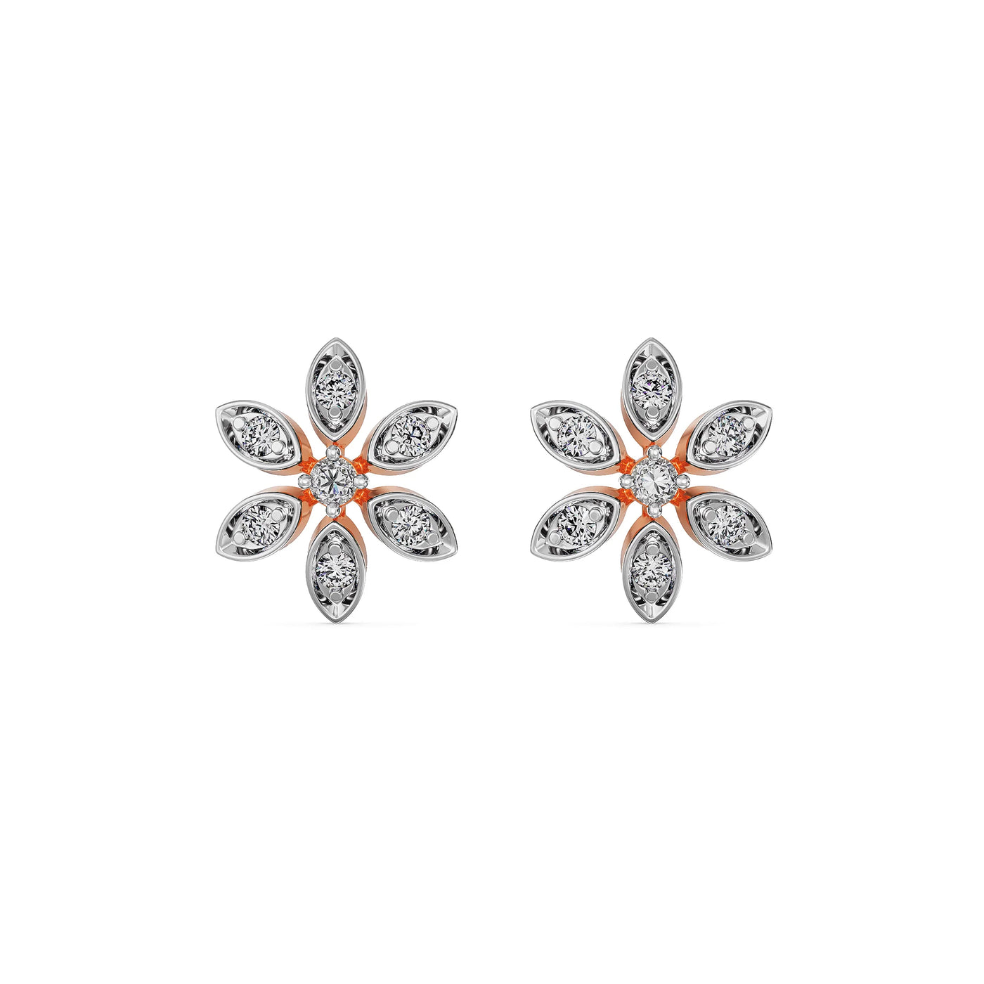 Delicate Blossom Lab Grown Diamond Stud Earrings 9KT