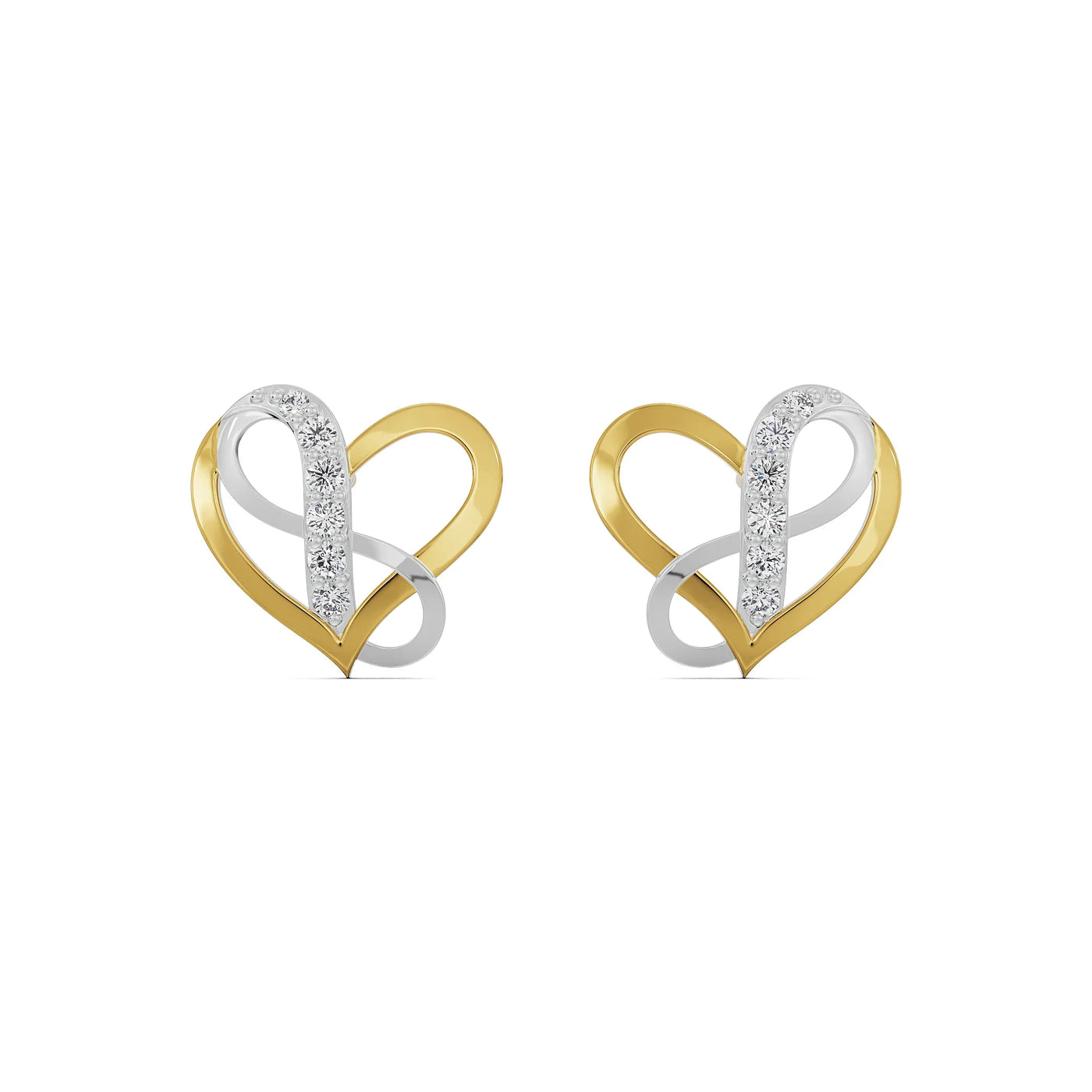 Infinity Heart Lab Grown Diamond Studs 9KT