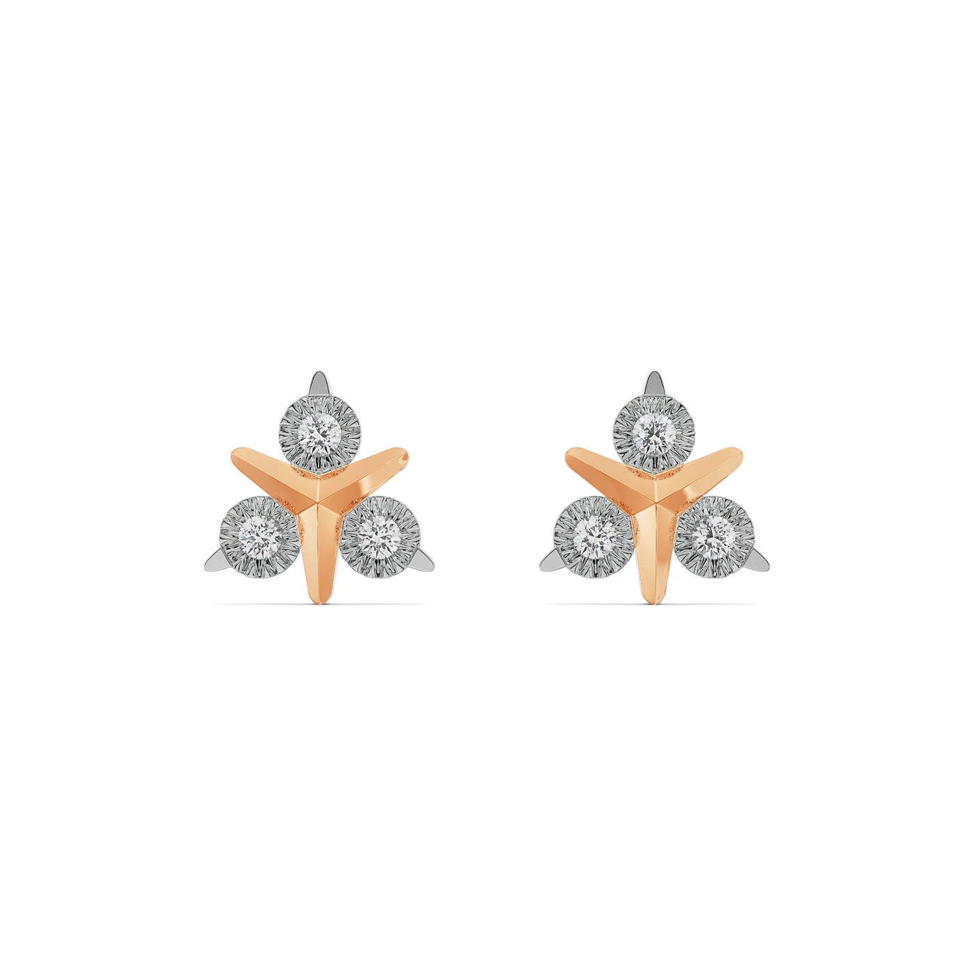 Round Trio Lab Grown Diamond Studs