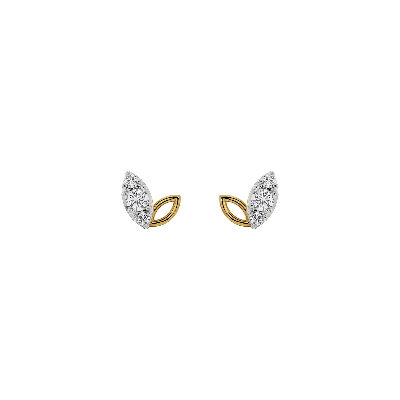 Duo Marquise Diamond Studs Front View
