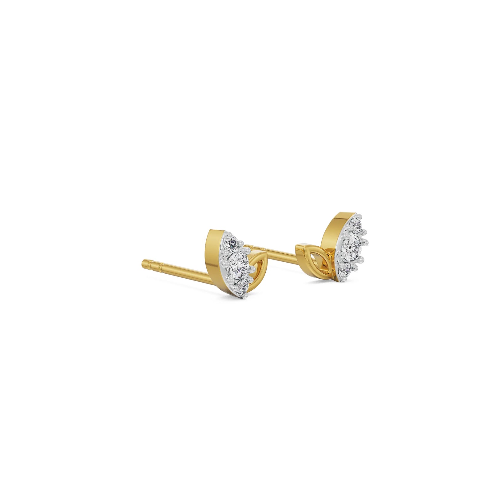 Duo Marquise Diamond StudsSide View