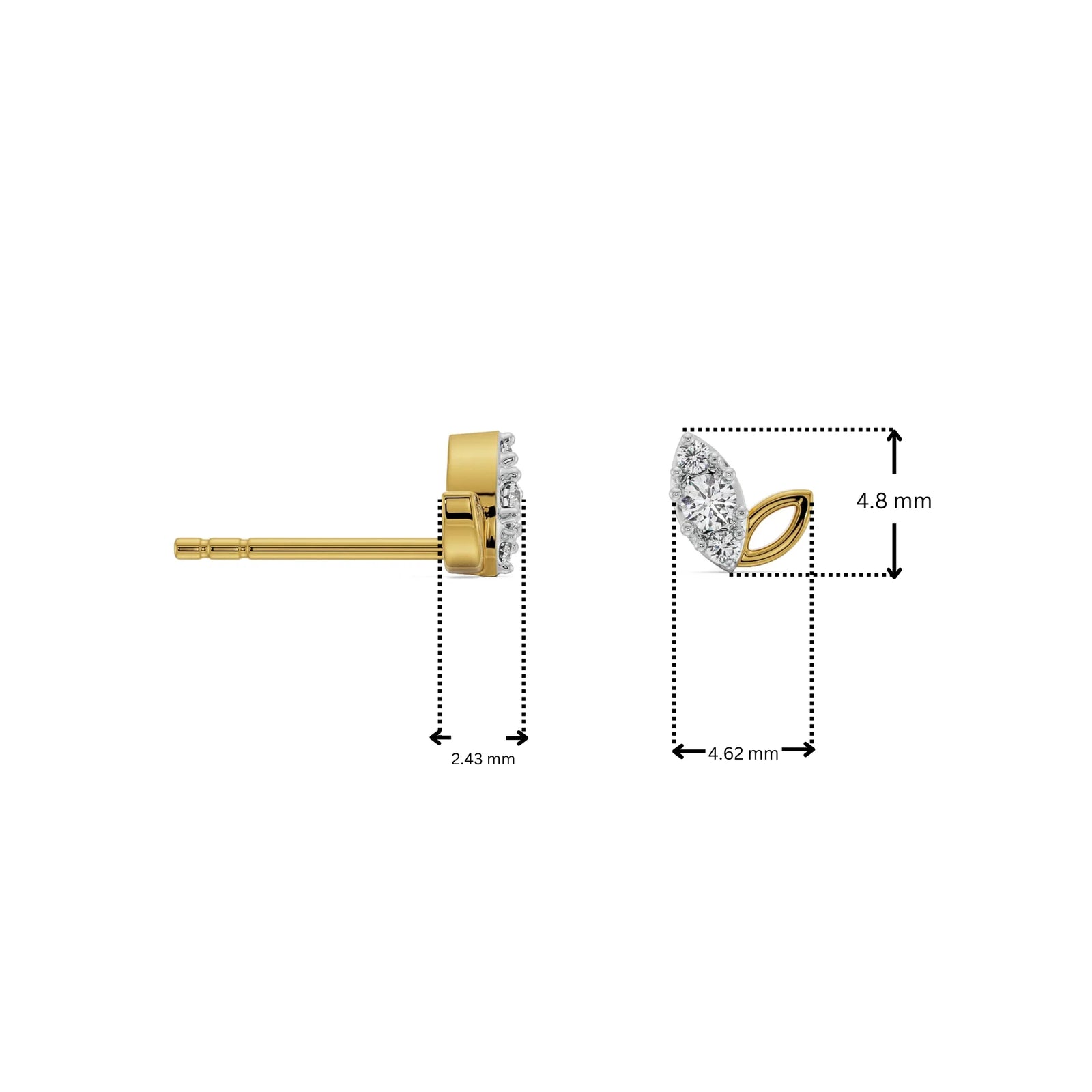 Duo Marquise Lab Grown Diamond Studs 9KT