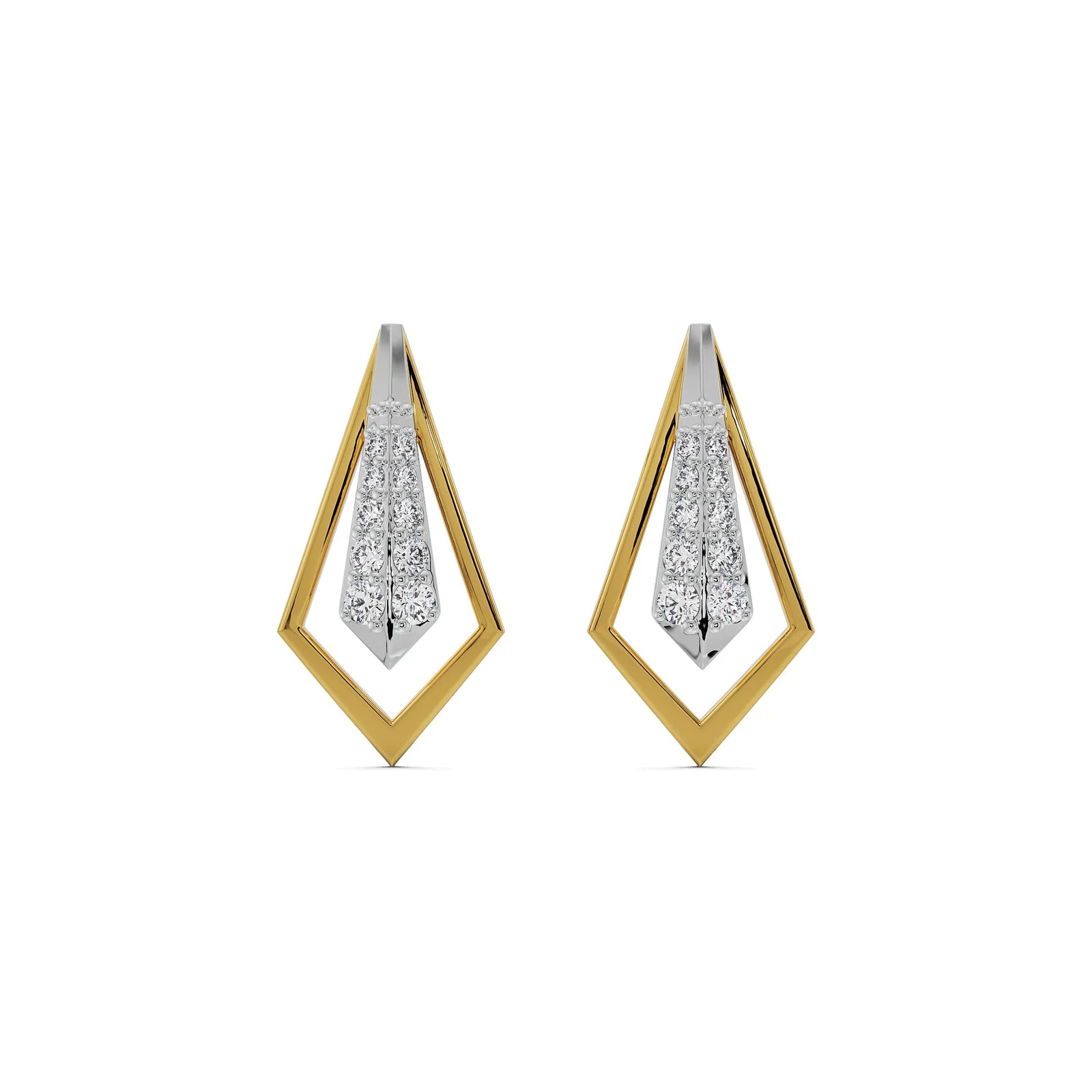 Majestic Drop Earrings Front View in 9KT