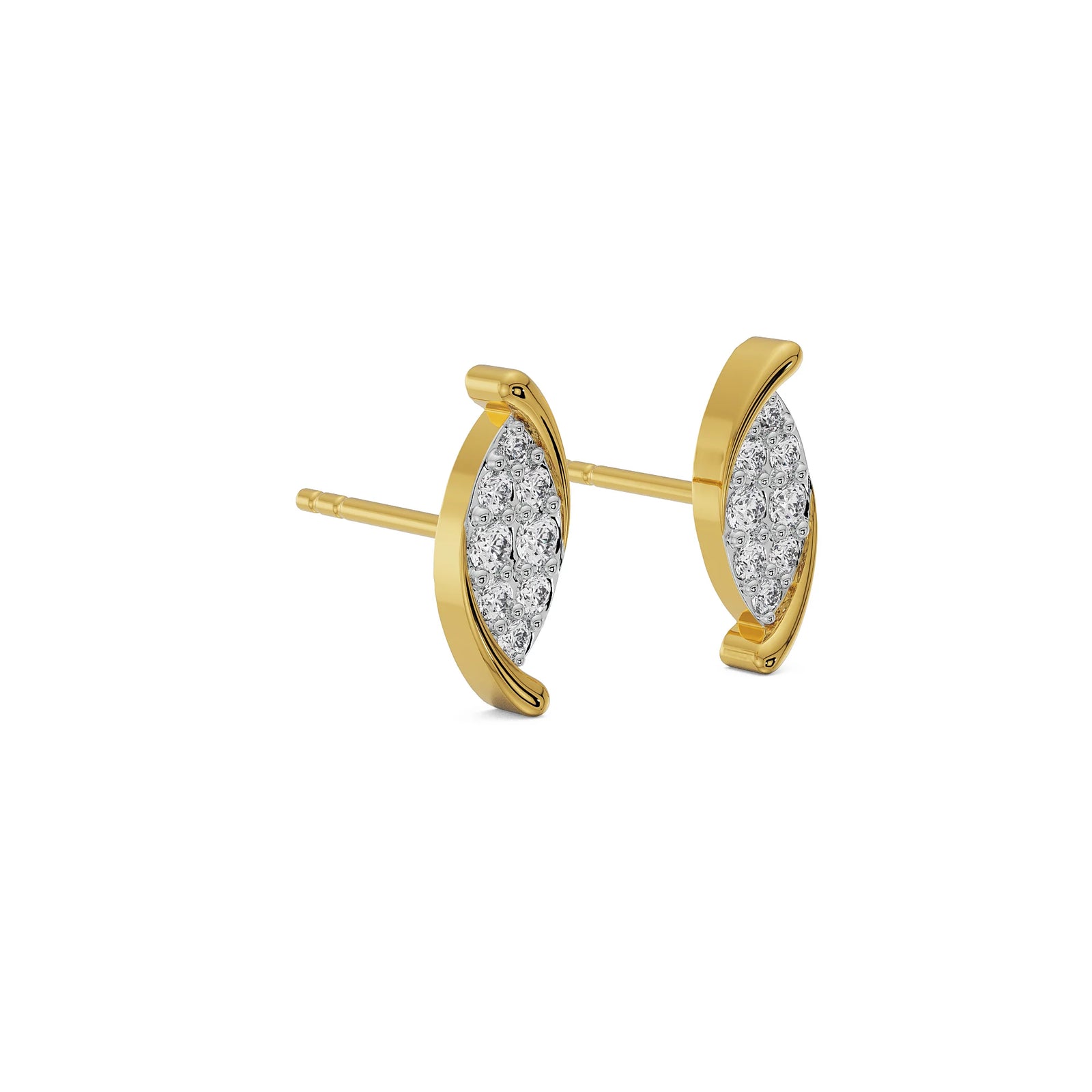 Radiant Glow Diamond Studs Side View