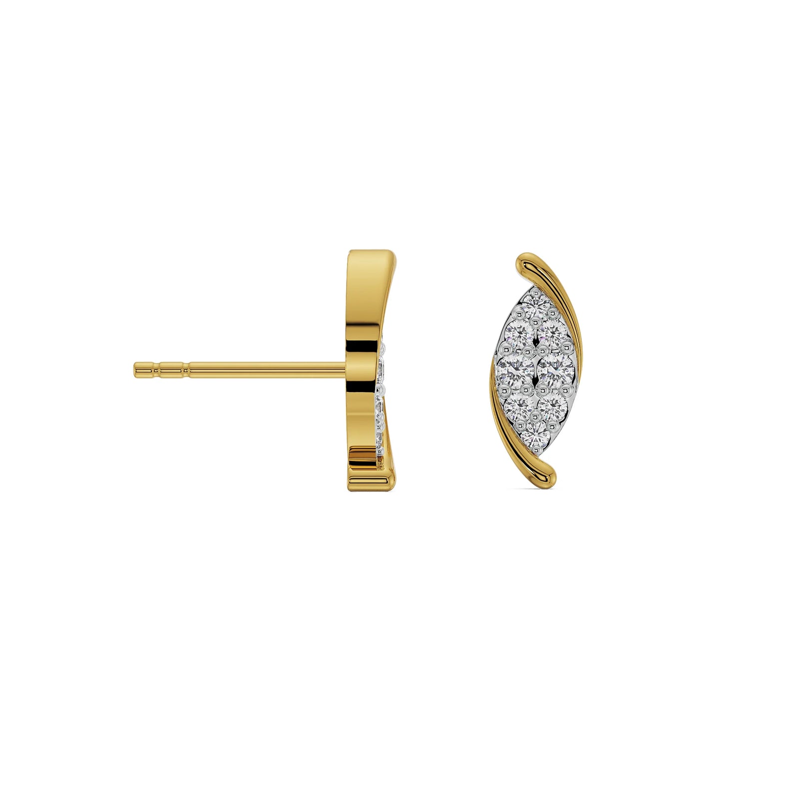 Radiant Glow Diamond Studs Prospective View