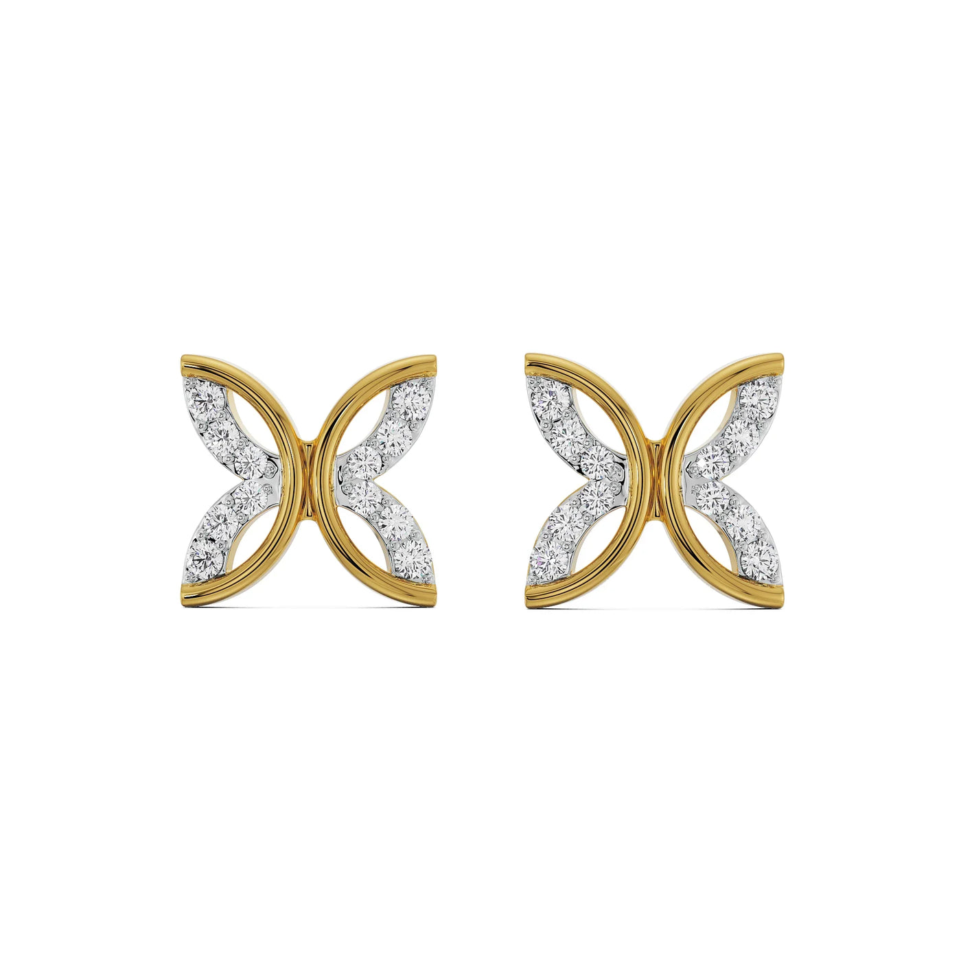 Whimsical Leaf Lab Grown Diamond Studs 9KT
