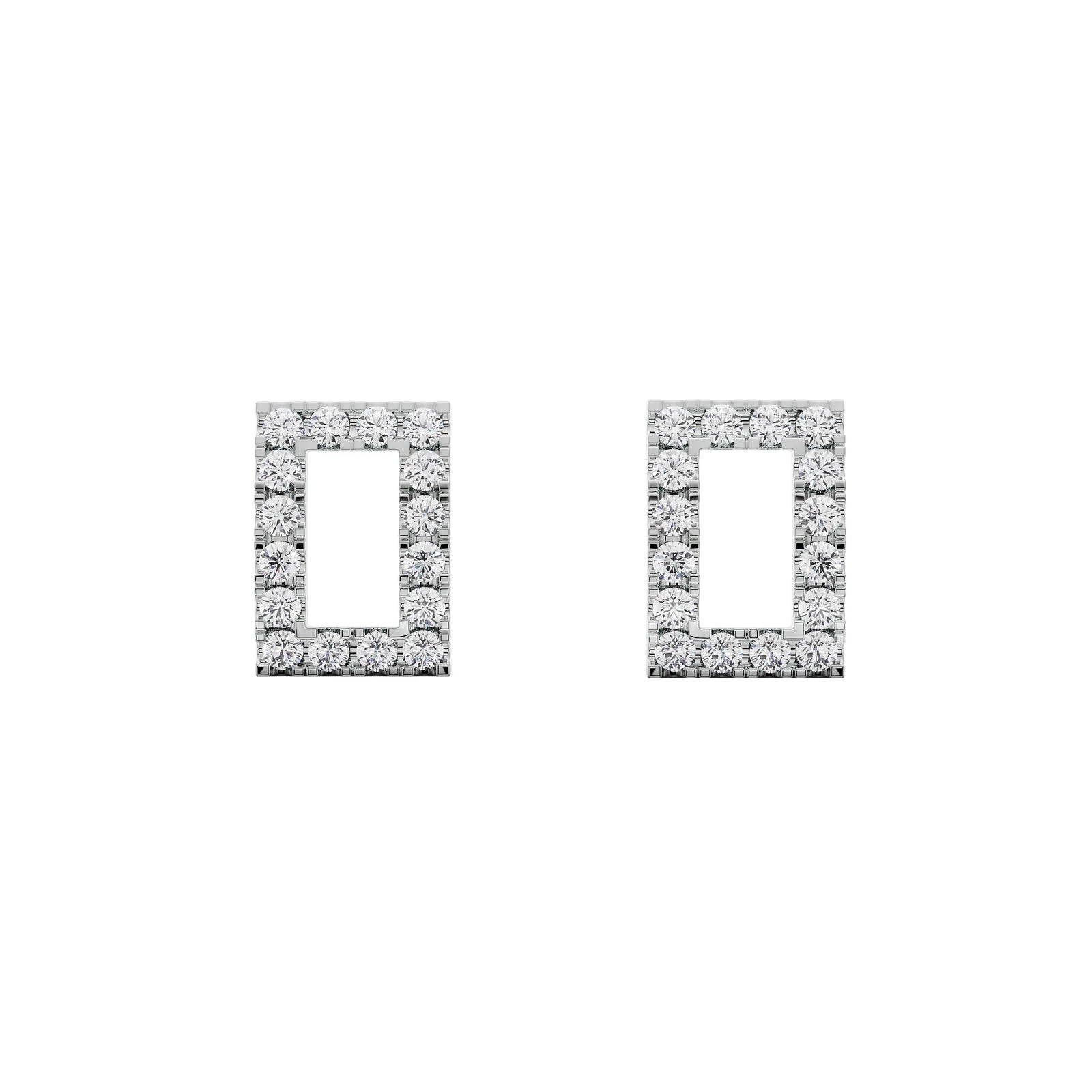 Contemporary Chic Rectangle Studs Front View