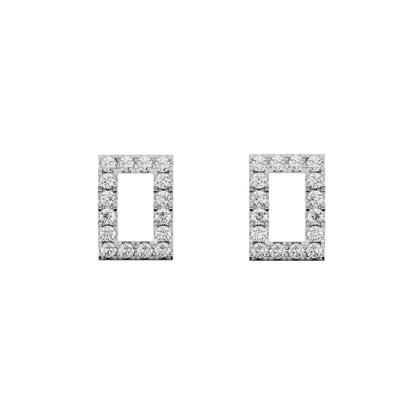 Contemporary Chic Lab Grown Diamond Rectangle Studs 9KT