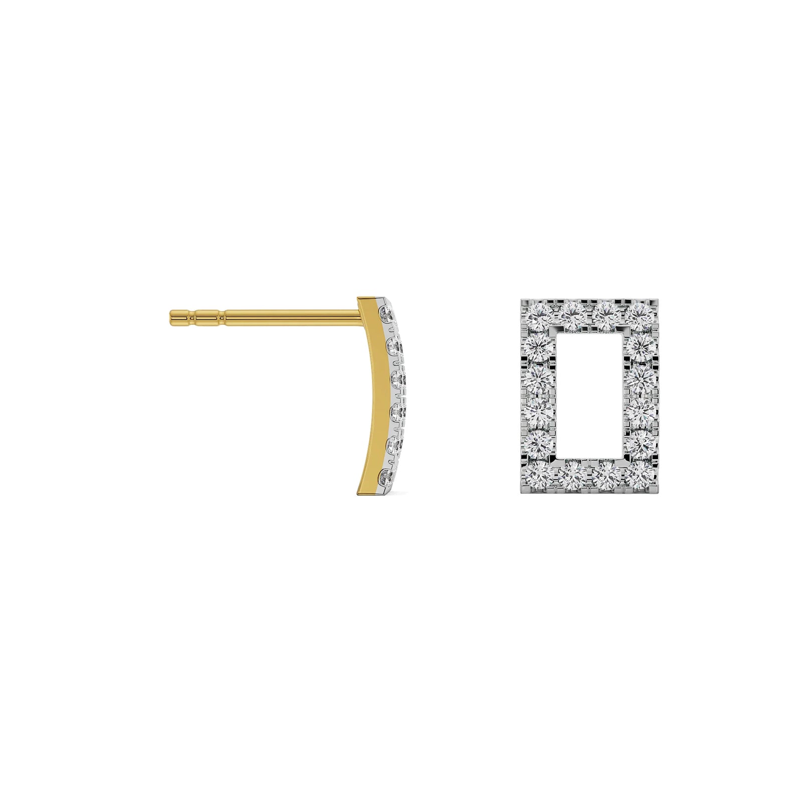 Contemporary Chic Rectangle Studs Prospective View