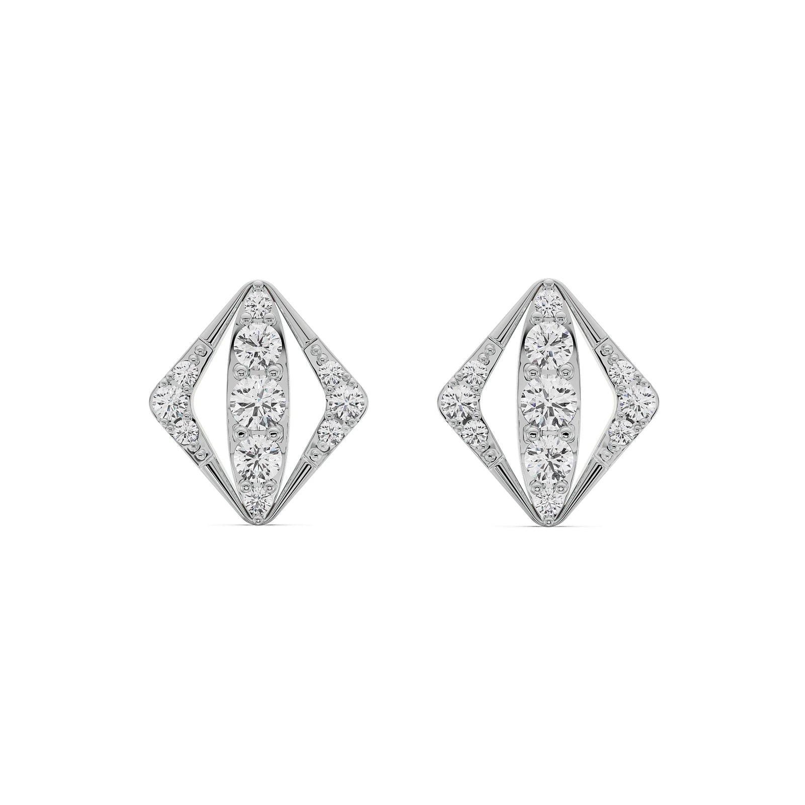 Rhombus Glamour Diamond Studs Front View