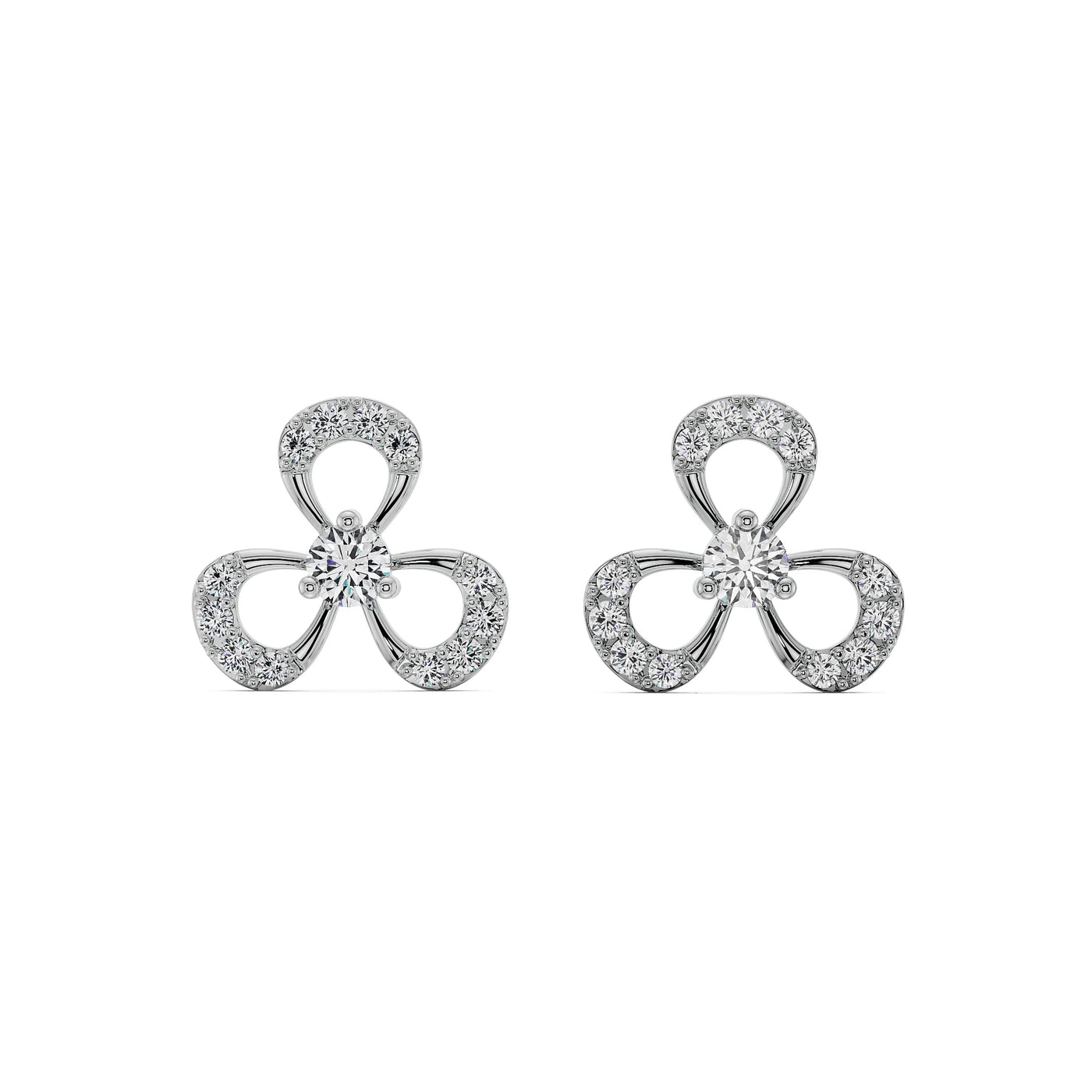 Blooming Floral Diamond Studs_in_stock