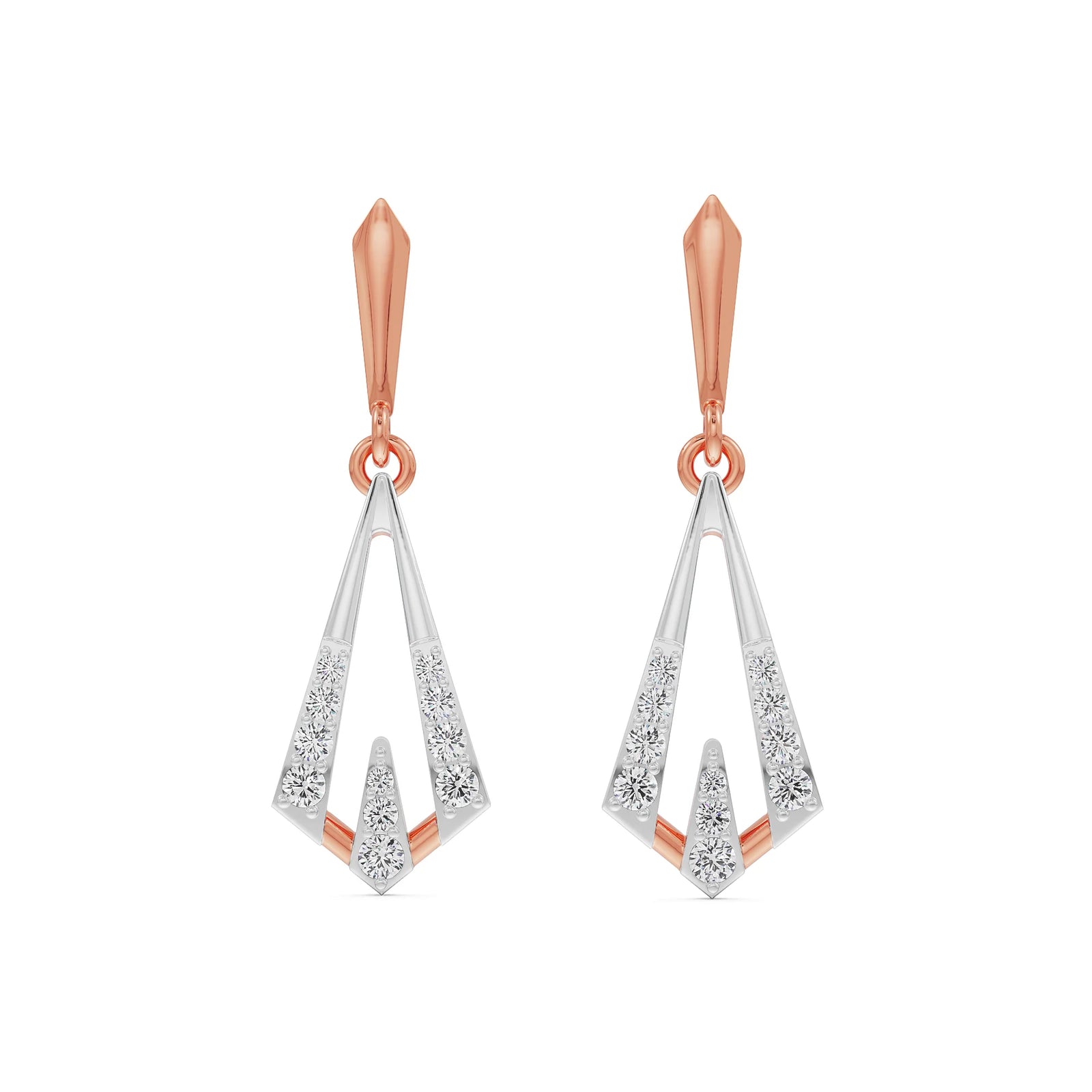 Rhombus Delight Diamond Earrings Front View