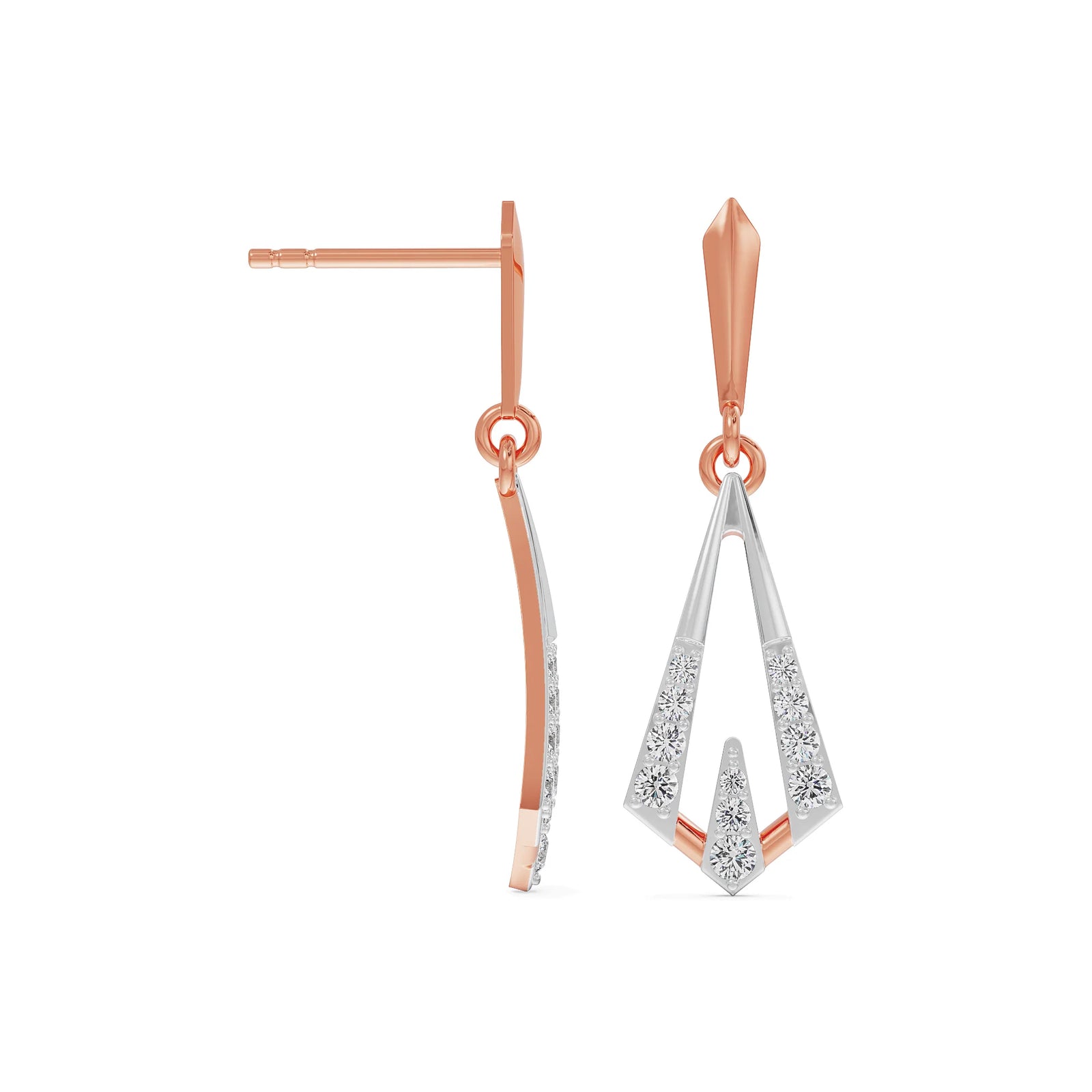 Rhombus Delight Diamond Earrings Prospective View