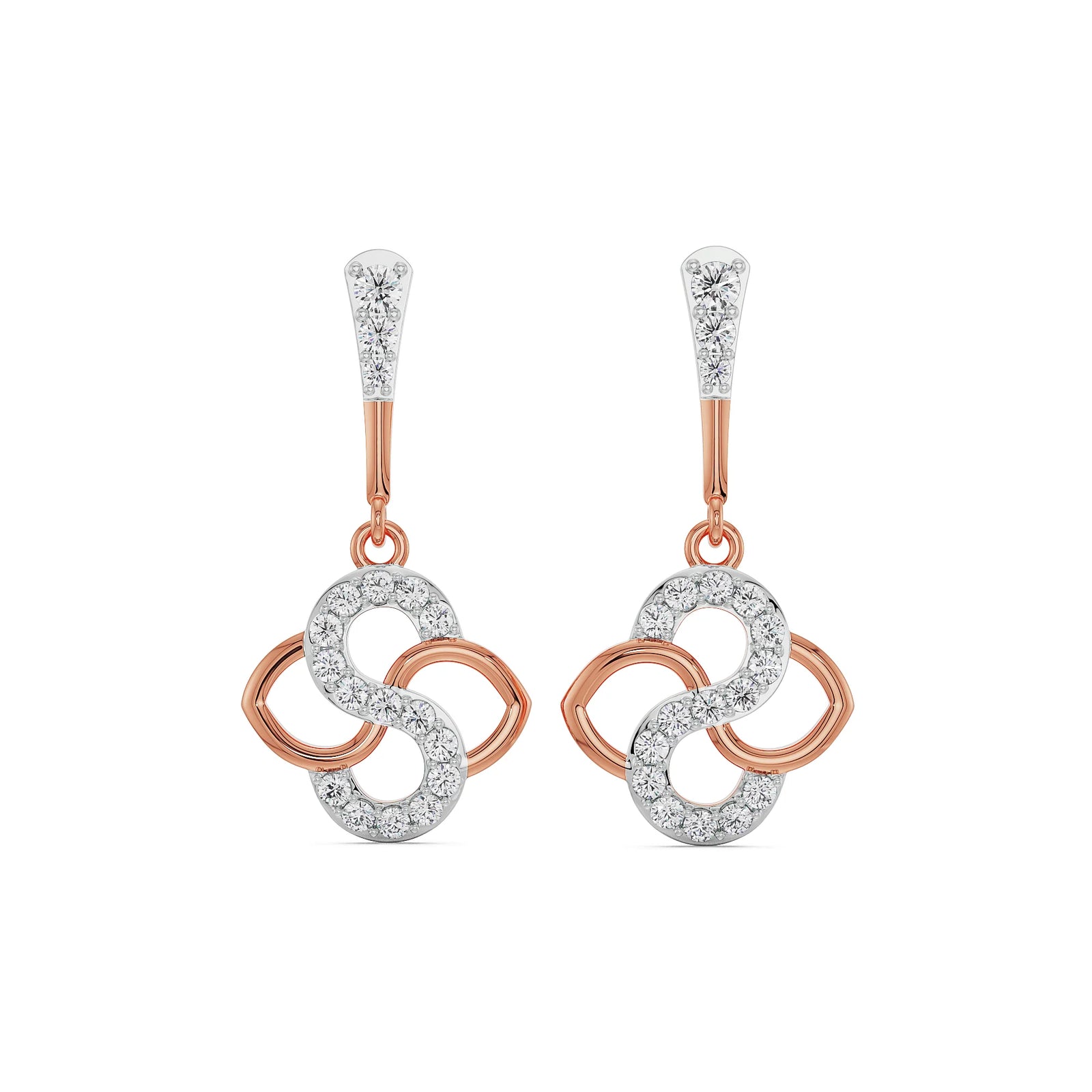 S-Curve Brilliance Diamond Studs Front View