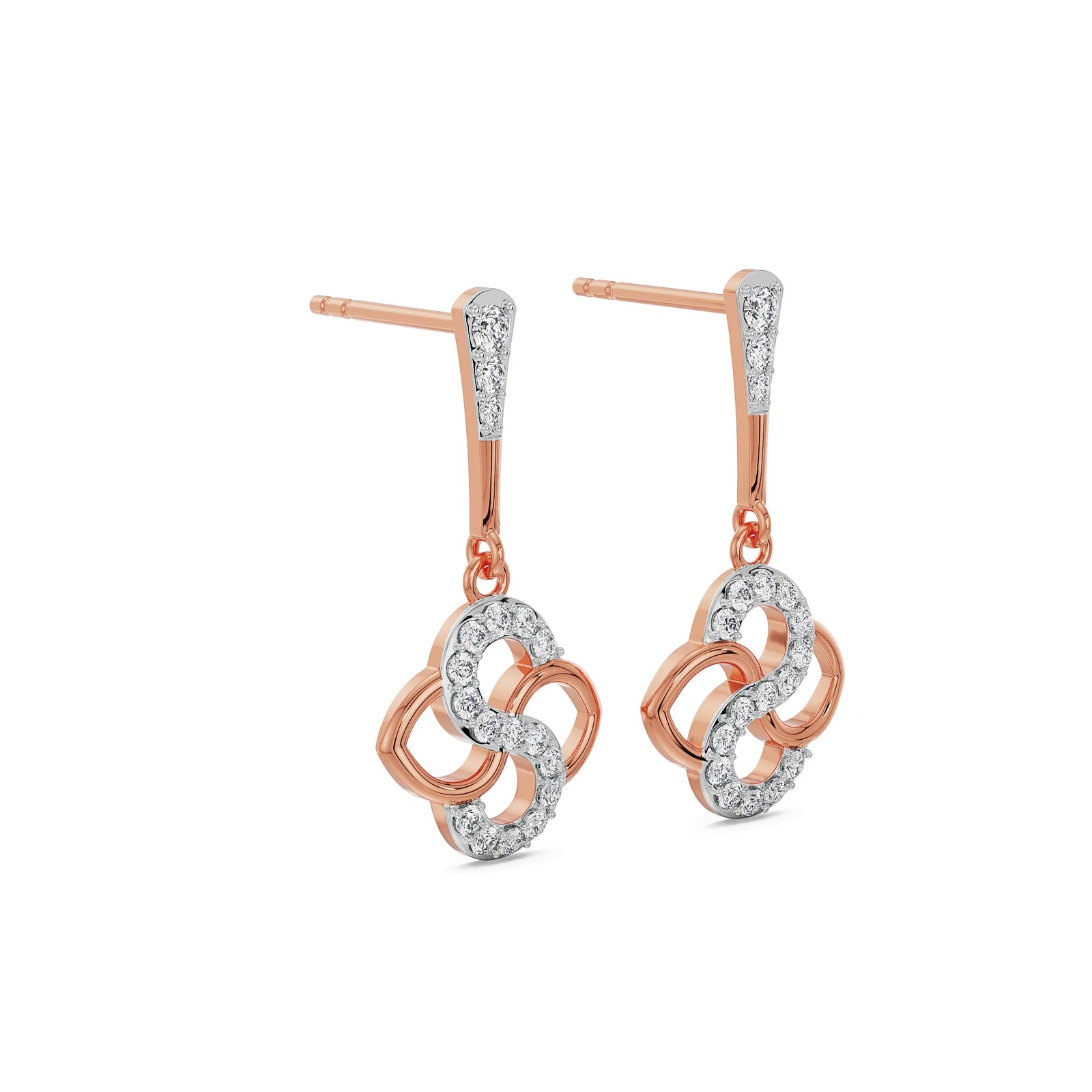 S-Curve Brilliance Diamond Studs Side View