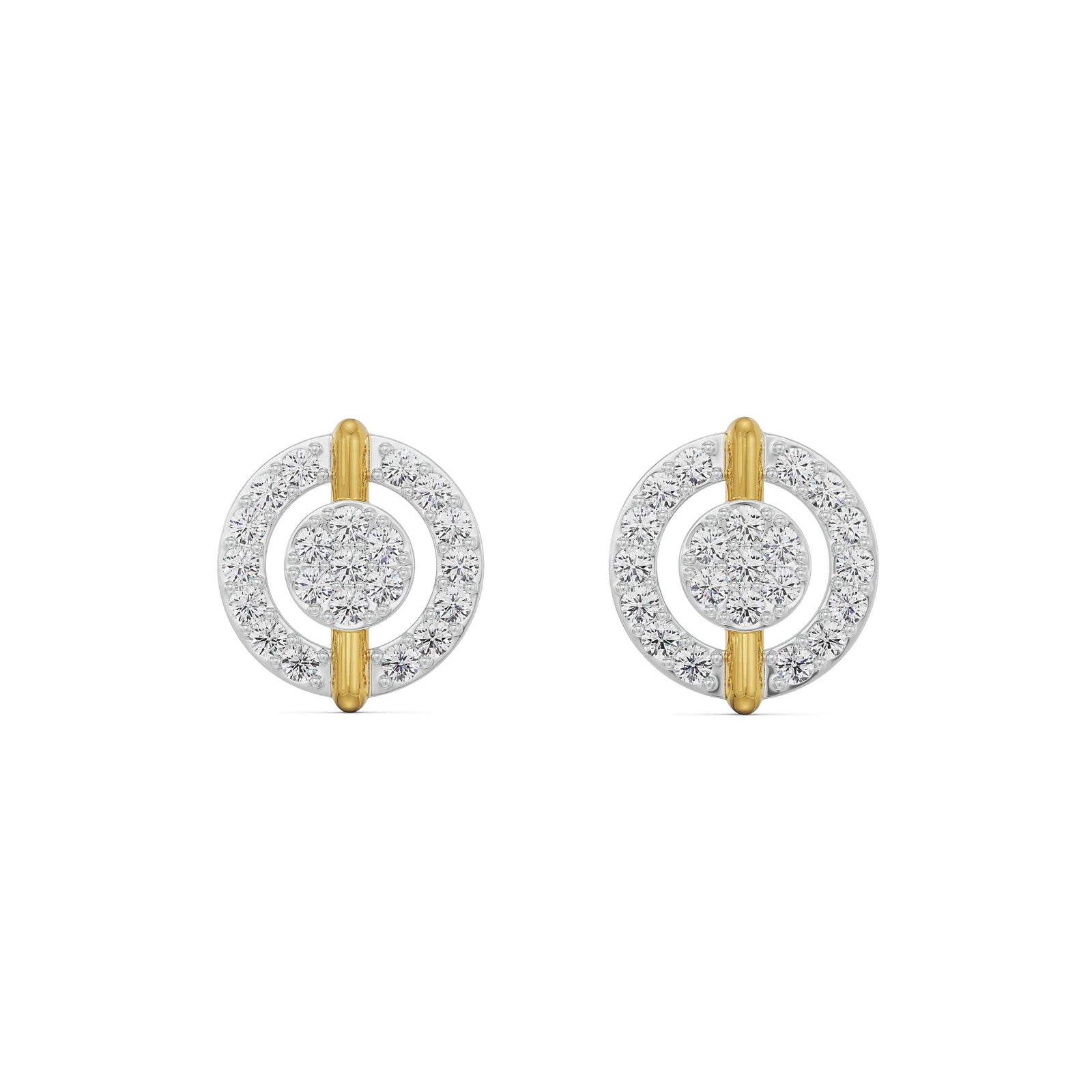 In the Loop Diamond Studs Front View