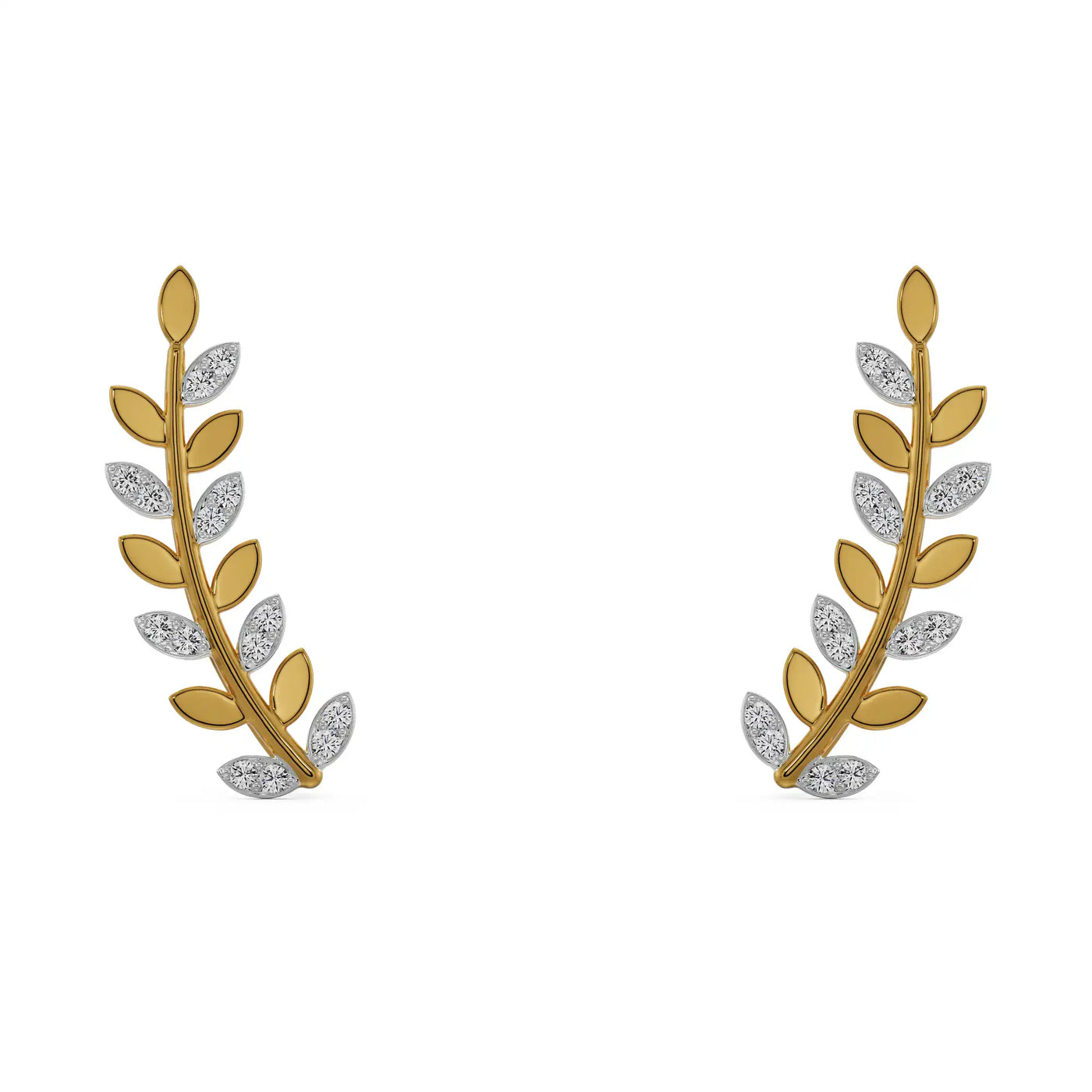 Leafy Luxe Lab Grown Diamond Earrings