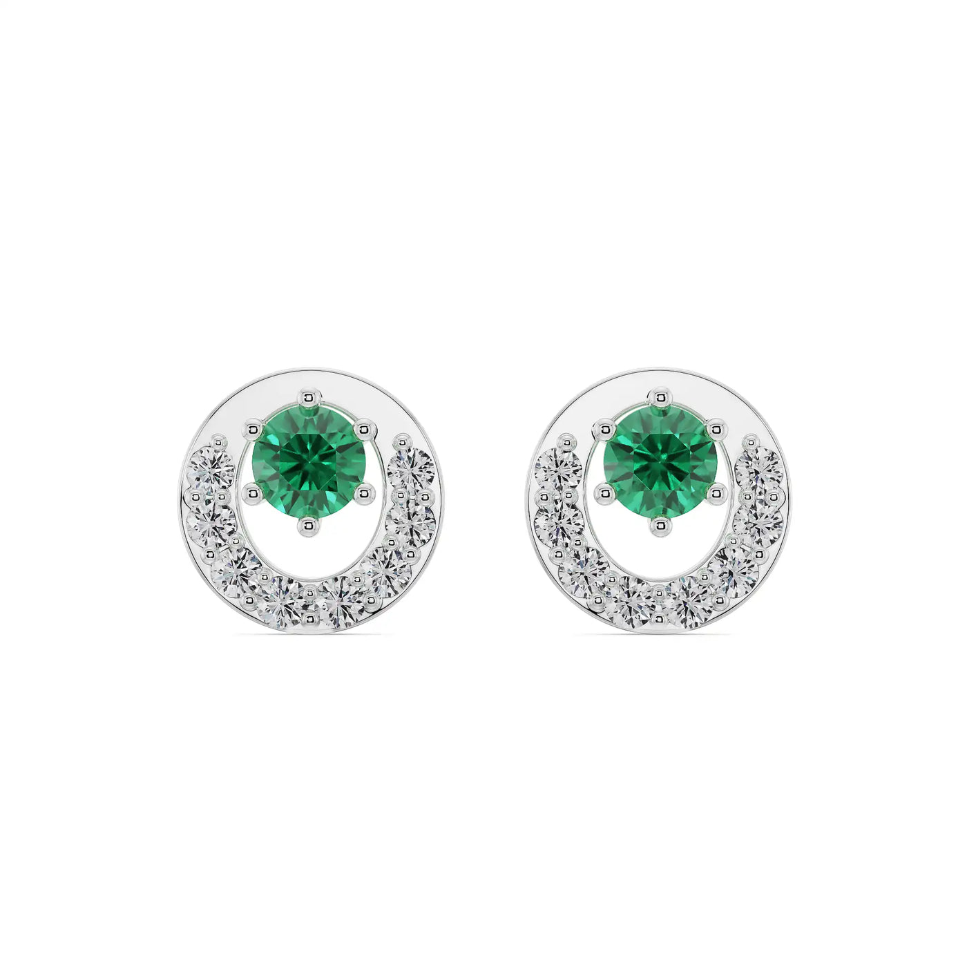 Halo Emerald Lab Grown Diamond Studs
