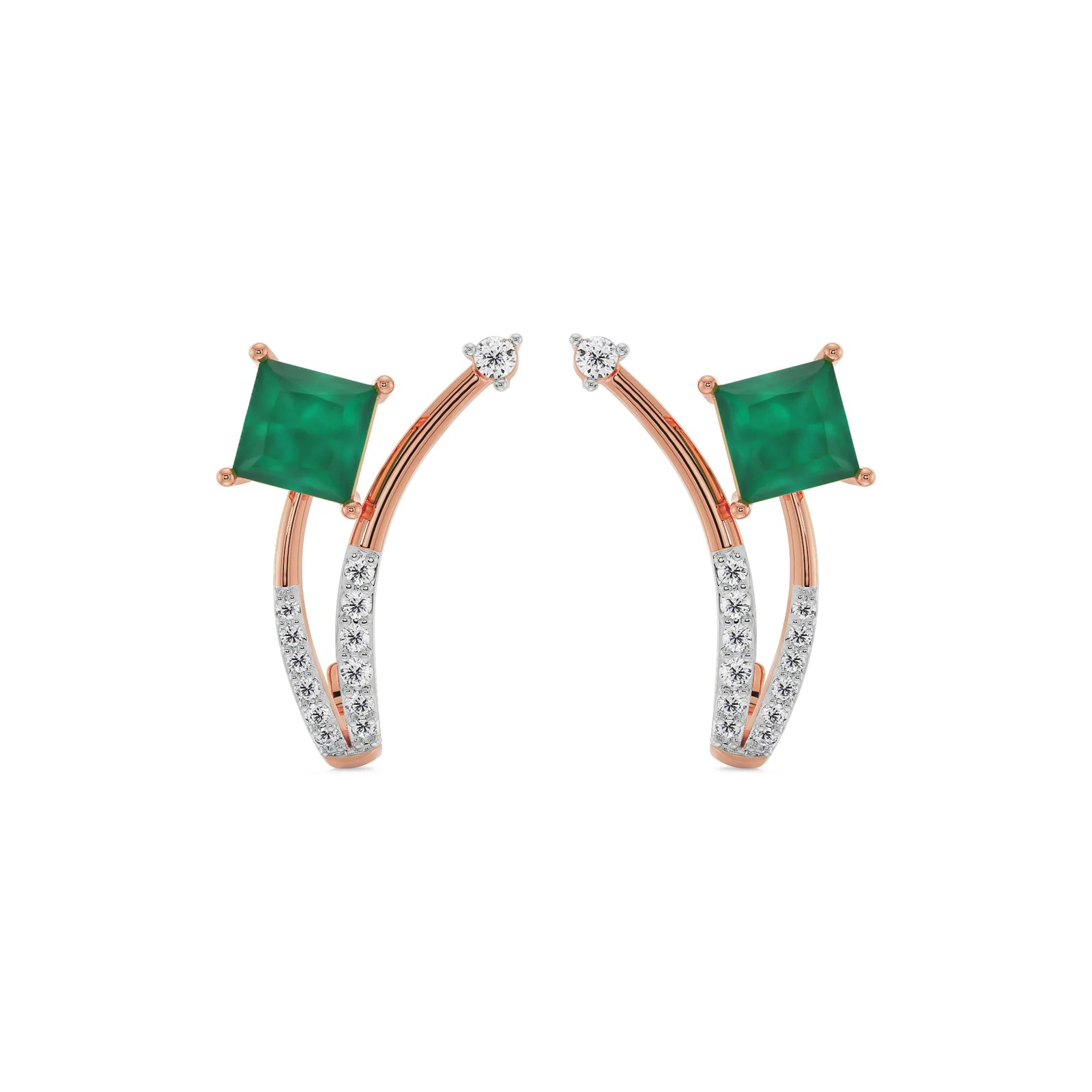 Emerald Delight Earrings Front View